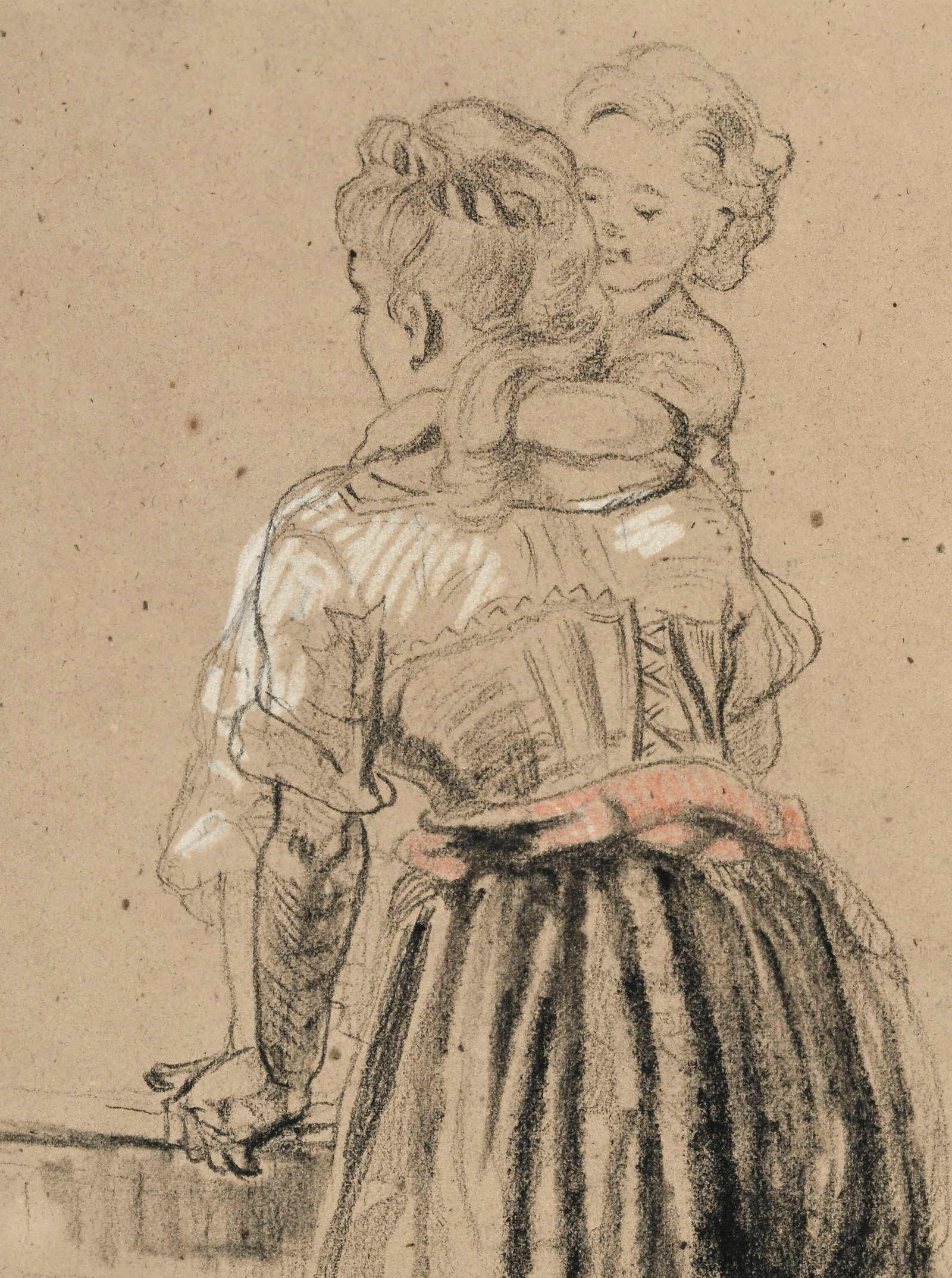 Arthur Calame (1843-1919), Femmes, ensemble de 5 œuvres sur papier (pierre noire, crayon de gra - 15