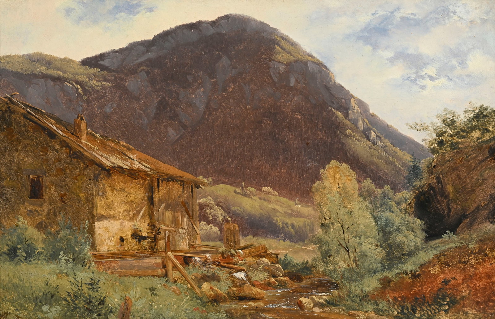 Alexandre Calame (1810-1864), "Vieux moulin", 1833-1836, huile sur carton, 30,5x46,5 cm Provenanc (1 of 4)