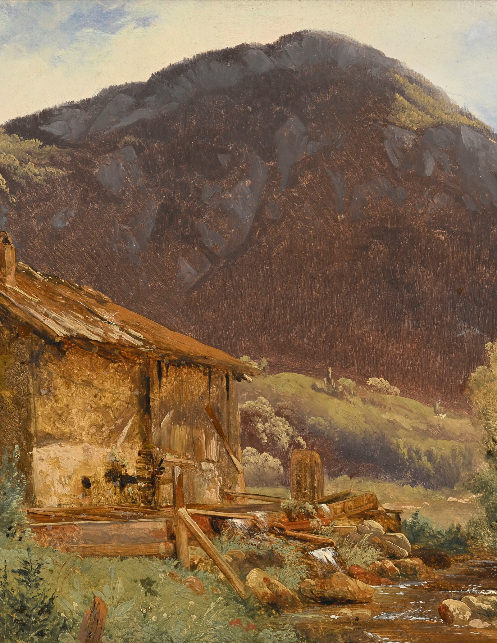 Alexandre Calame (1810-1864), "Vieux moulin", 1833-1836, huile sur carton, 30,5x46,5 cm Provenanc - 3