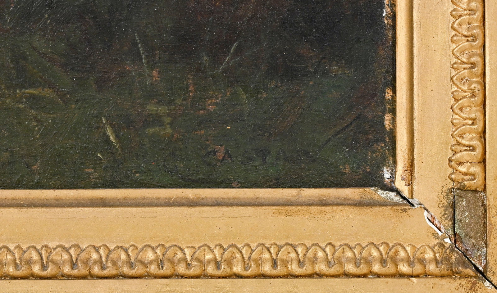 Gustave Eugène Castan (1823-1877), Femme et enfant dans la forêt, huile sur panneau, sign& - 4