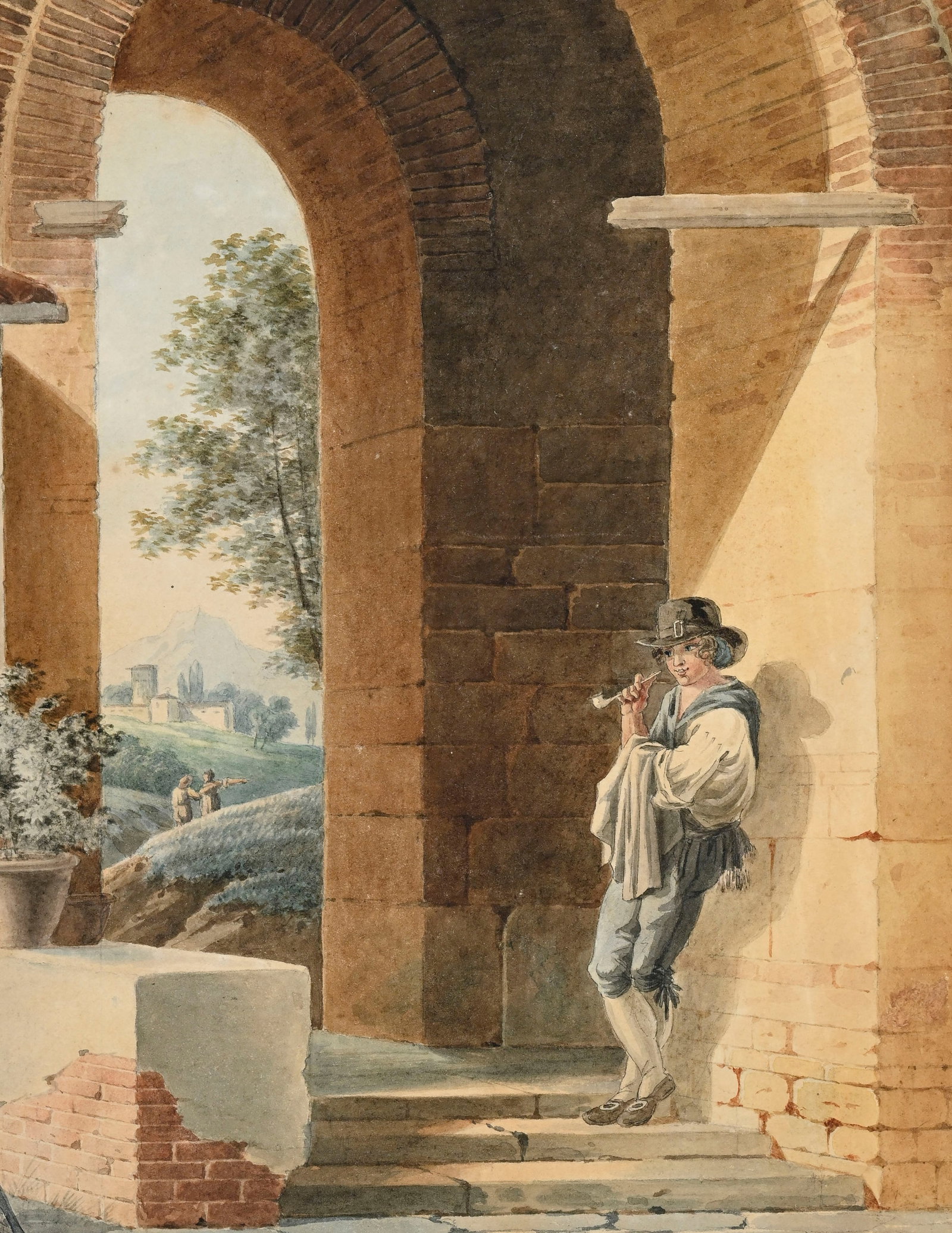 Sigmund Freudenberger (1745-1801), "La visite" et "Les premiers pas", 2 aquarelles sur papier, sign& - 6