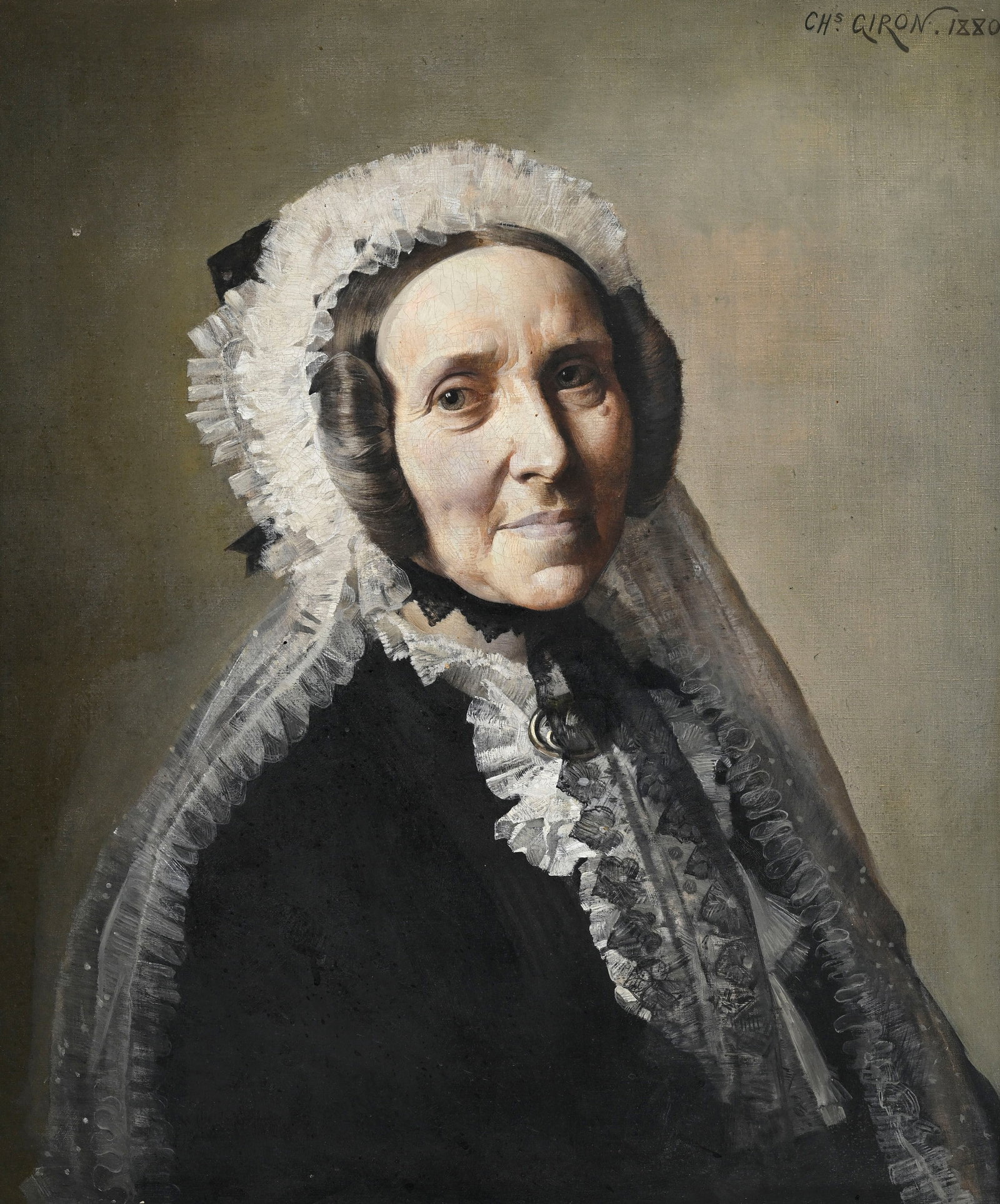 Charles Giron (1850-1914), Portrait d'une femme, 1880, huile sur toile, signée et datée, 6 (1 of 5)