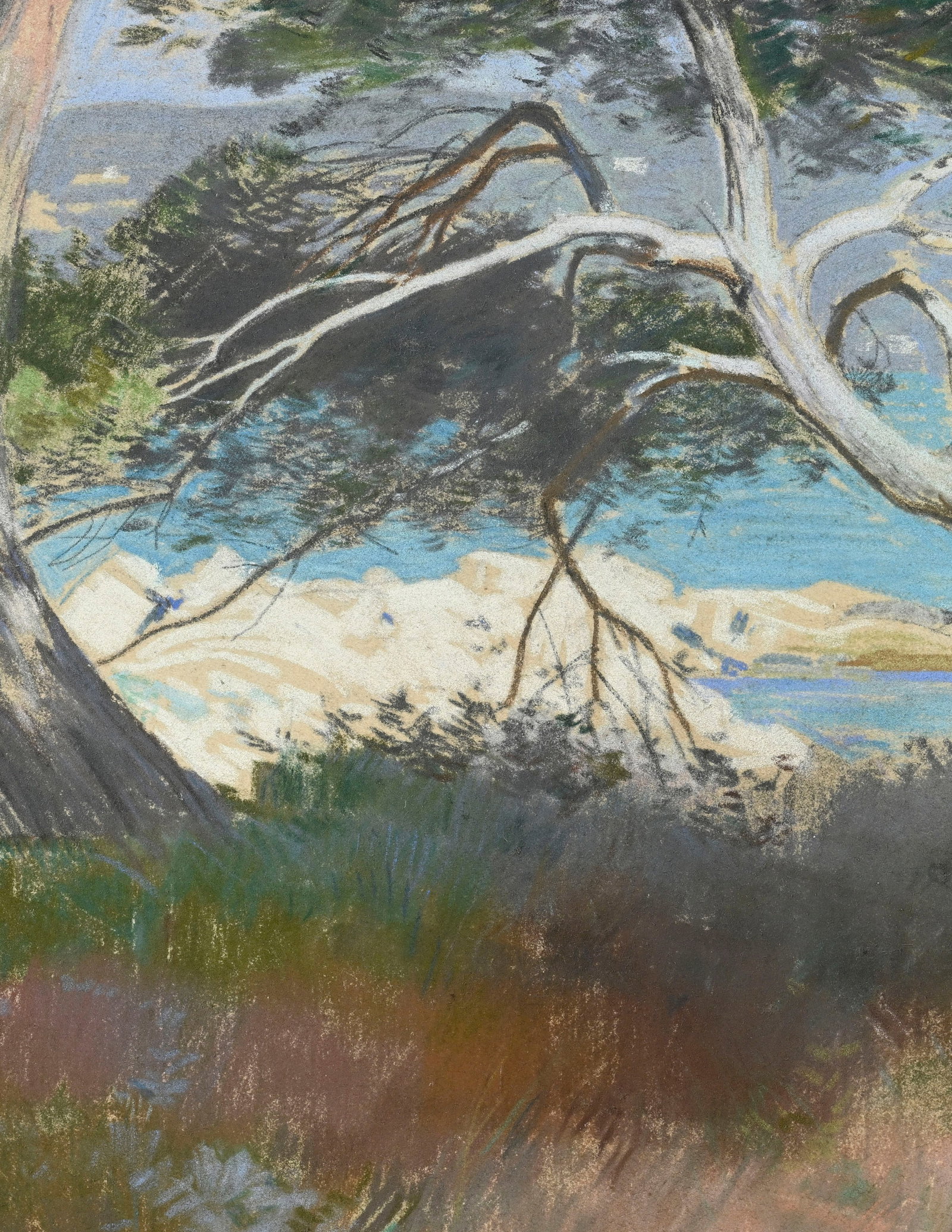 Charles Giron (1850-1914), Paysage du Sud de la France, pastel sur papier, signé, 31,5x39,5 cm  - 3