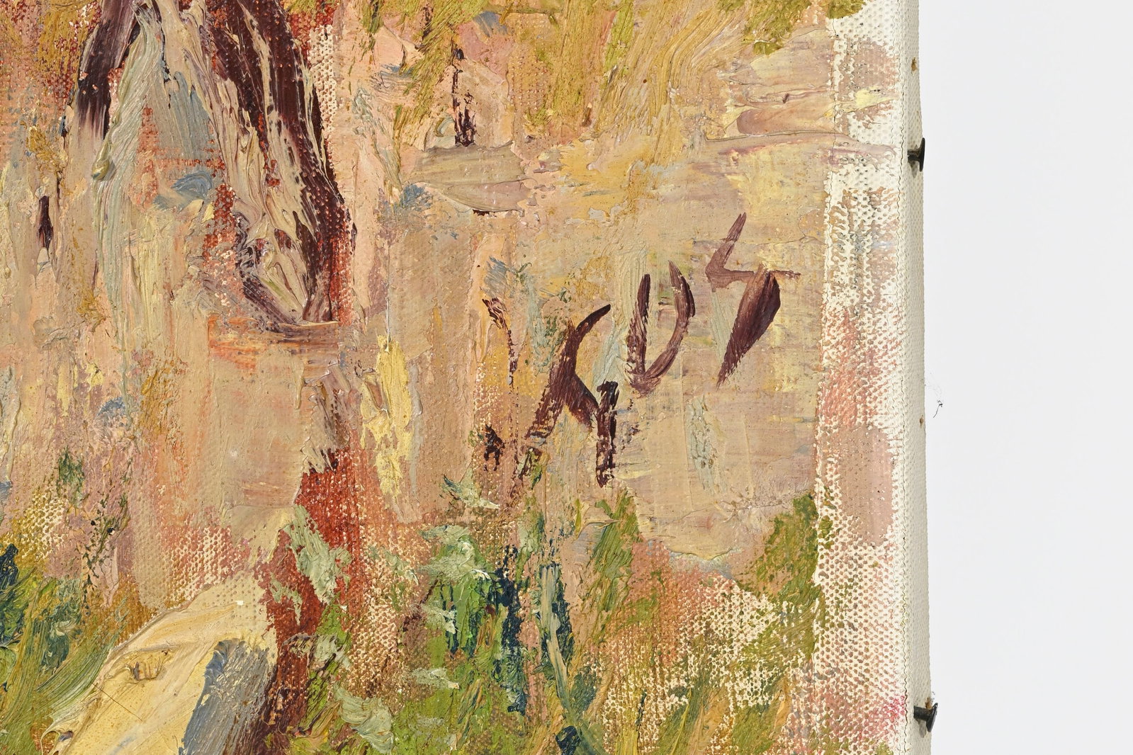 Albert Gos (1852-1942), Raccard dans la montagne, huile sur toile, signée, 75x68 cm Proven - 3