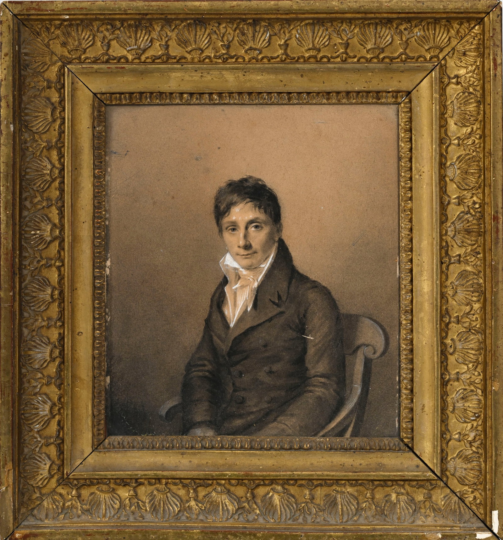 Amélie Munier-Romilly (1788-1875), attribué à, Portrait d'un gentilhomme, estompe et  - 2