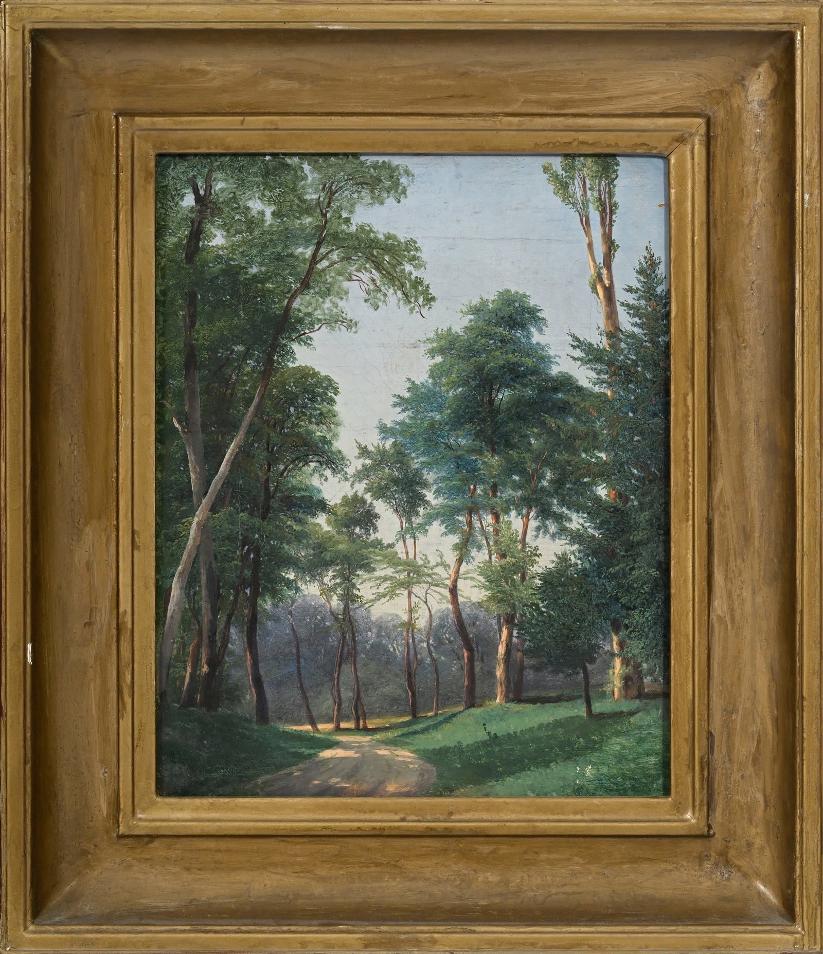 Jean-Baptiste Muntzberger (1794-1878), Chemin arboré, huile sur toile, 31,5x25 cm - 2