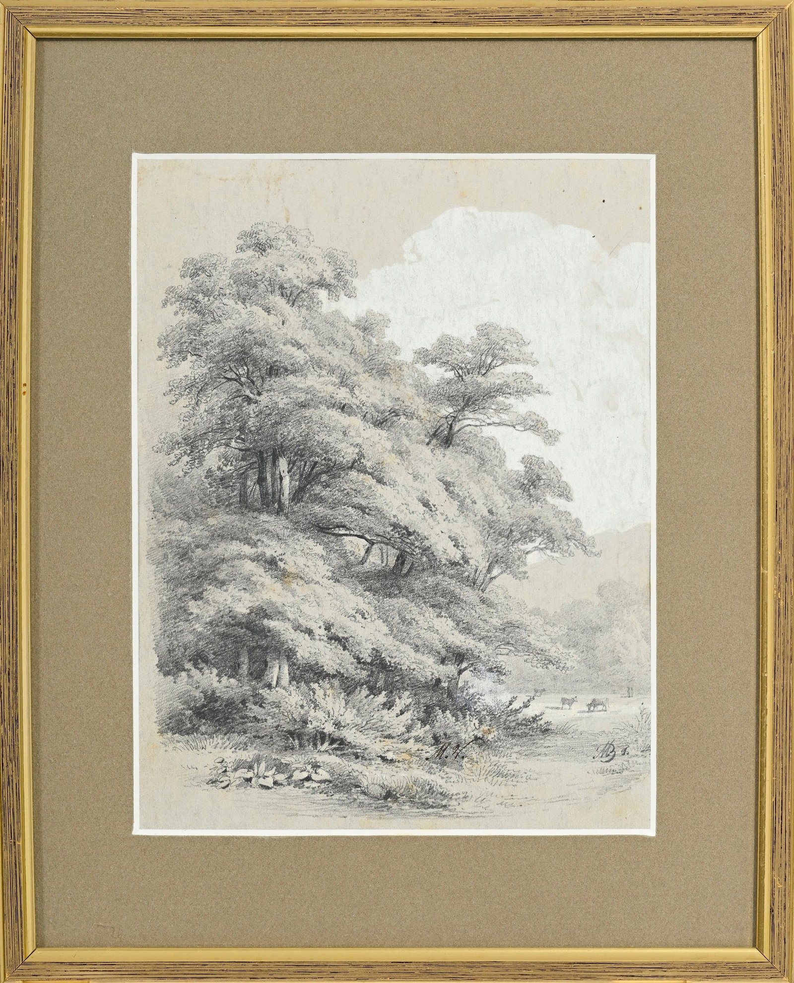 Jean-Baptiste Muntzberger (1794-1878), Paysages, ensemble de 7 œuvres sur papier, monogramm - 10
