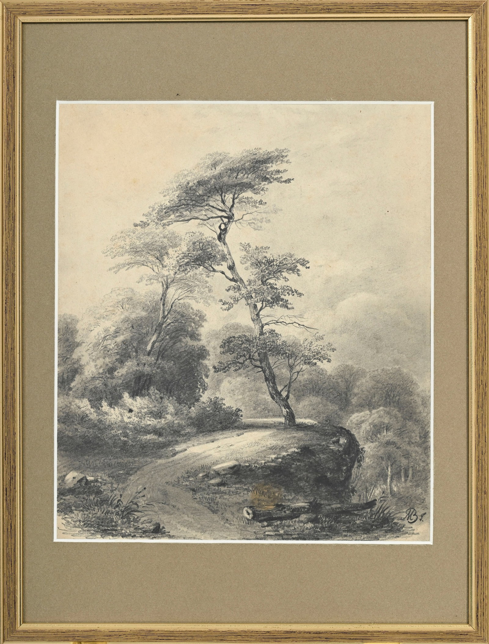 Jean-Baptiste Muntzberger (1794-1878), Paysages, ensemble de 7 œuvres sur papier, monogramm - 11
