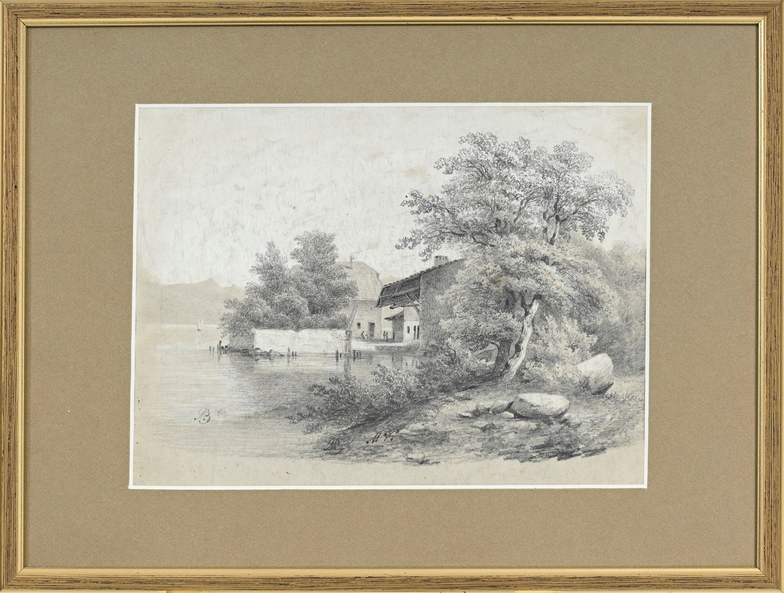Jean-Baptiste Muntzberger (1794-1878), Paysages, ensemble de 7 œuvres sur papier, monogramm - 12