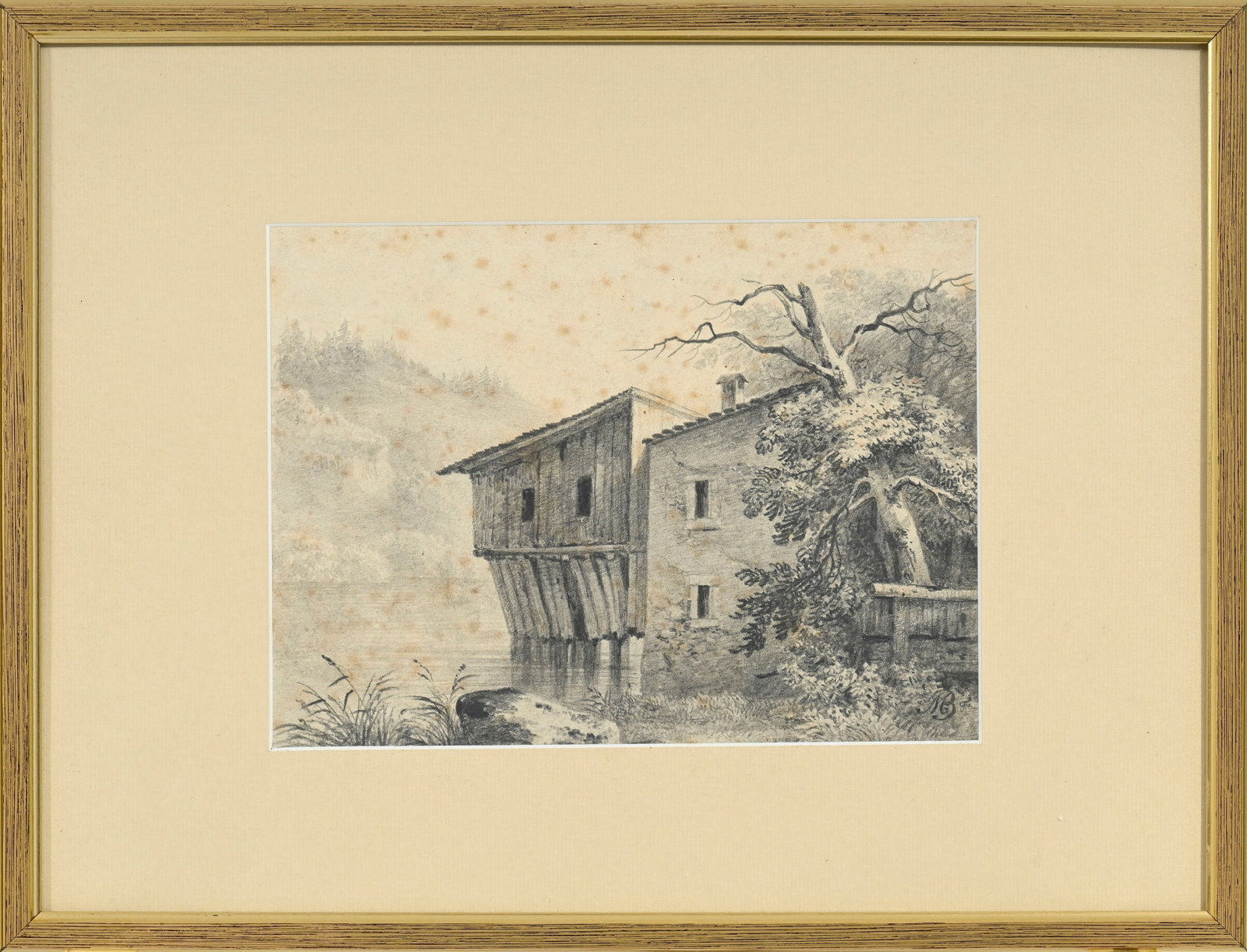 Jean-Baptiste Muntzberger (1794-1878), Paysages, ensemble de 7 œuvres sur papier, monogramm - 13