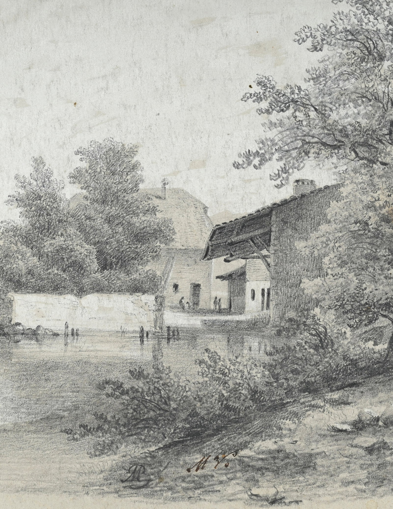 Jean-Baptiste Muntzberger (1794-1878), Paysages, ensemble de 7 œuvres sur papier, monogramm - 19