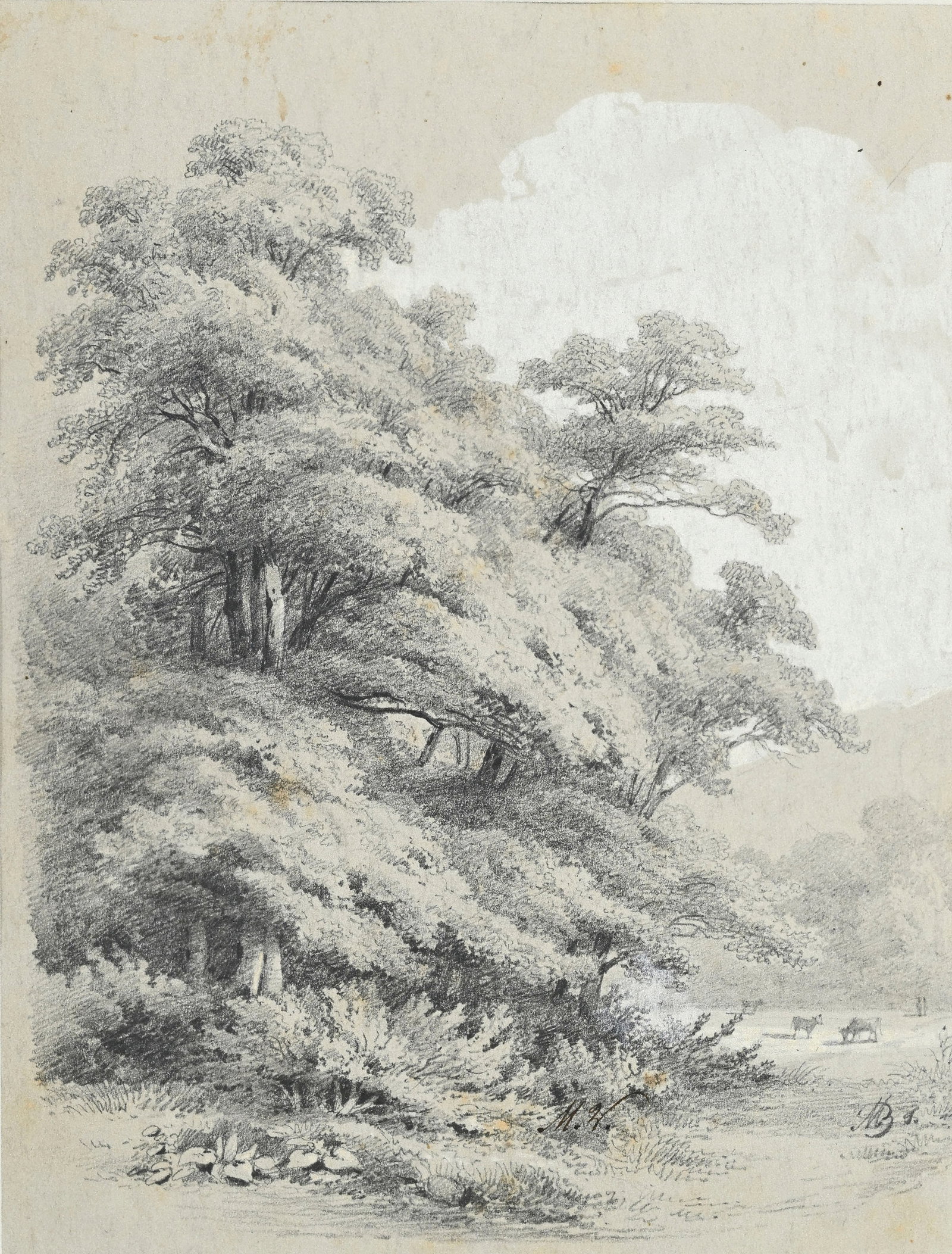 Jean-Baptiste Muntzberger (1794-1878), Paysages, ensemble de 7 œuvres sur papier, monogramm - 3
