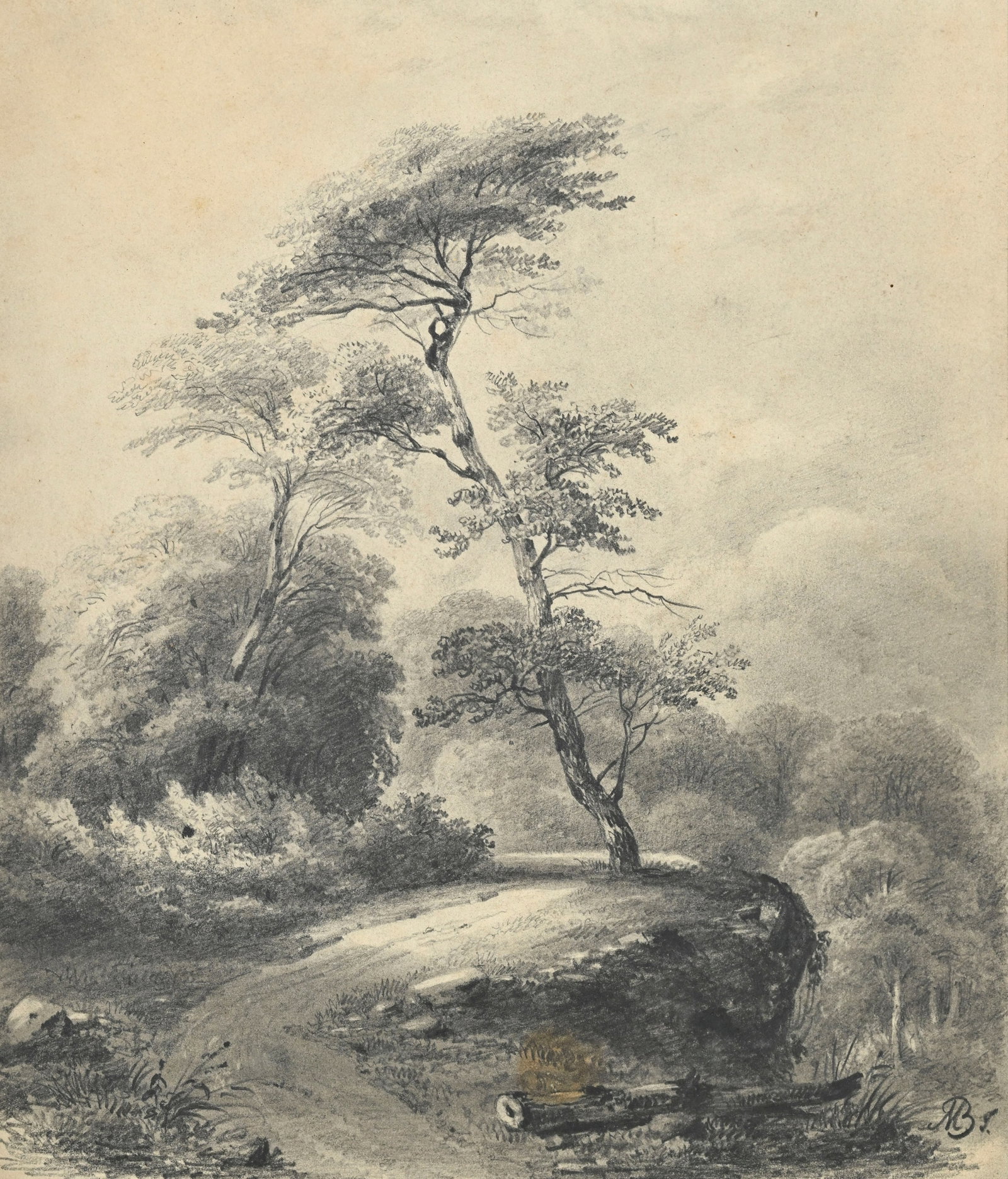 Jean-Baptiste Muntzberger (1794-1878), Paysages, ensemble de 7 œuvres sur papier, monogramm - 4