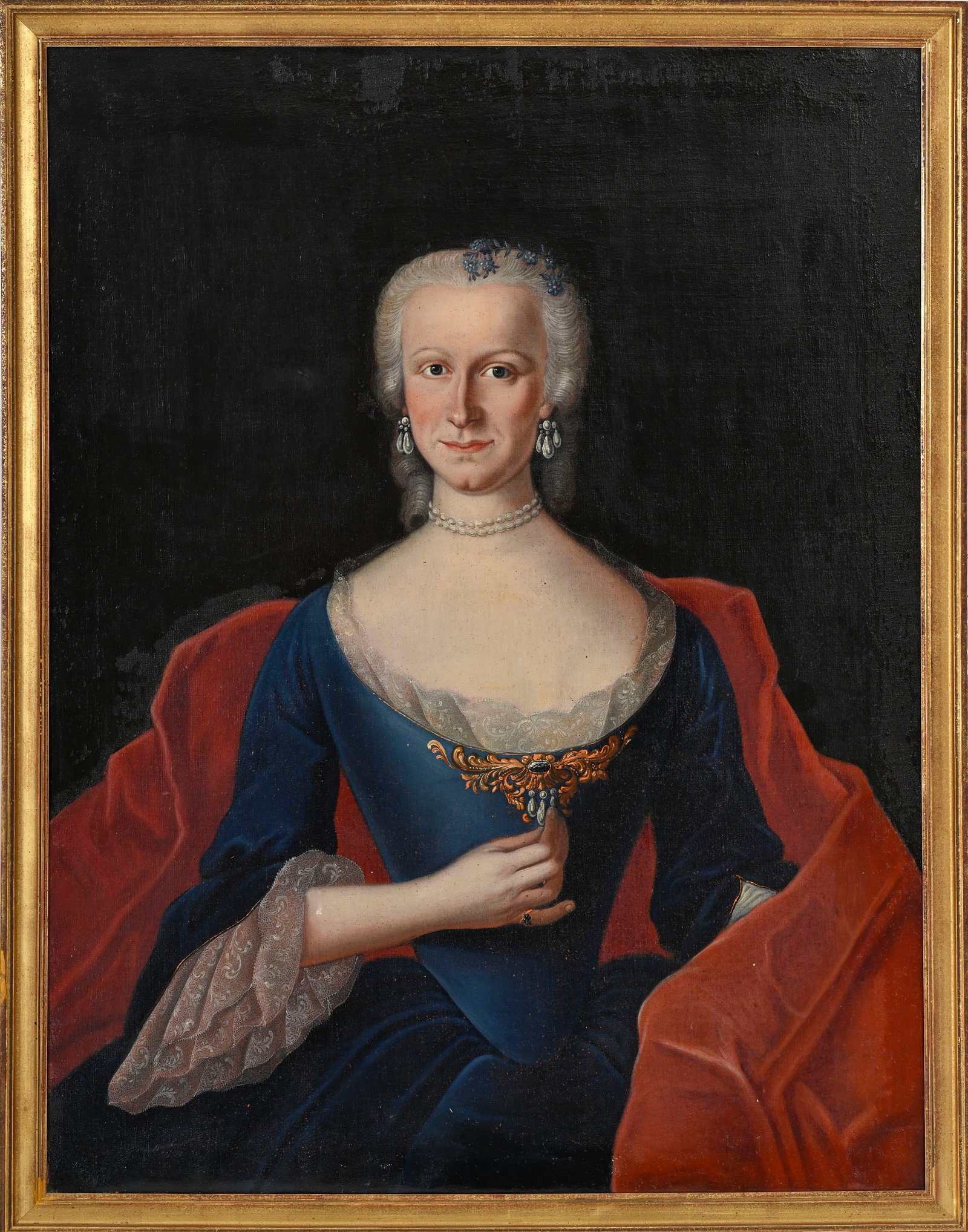 Ecole suisse du XVIIIe, Portrait d'une élégante, huile sur toile, 96,5x73,5 cm Annotation - 2