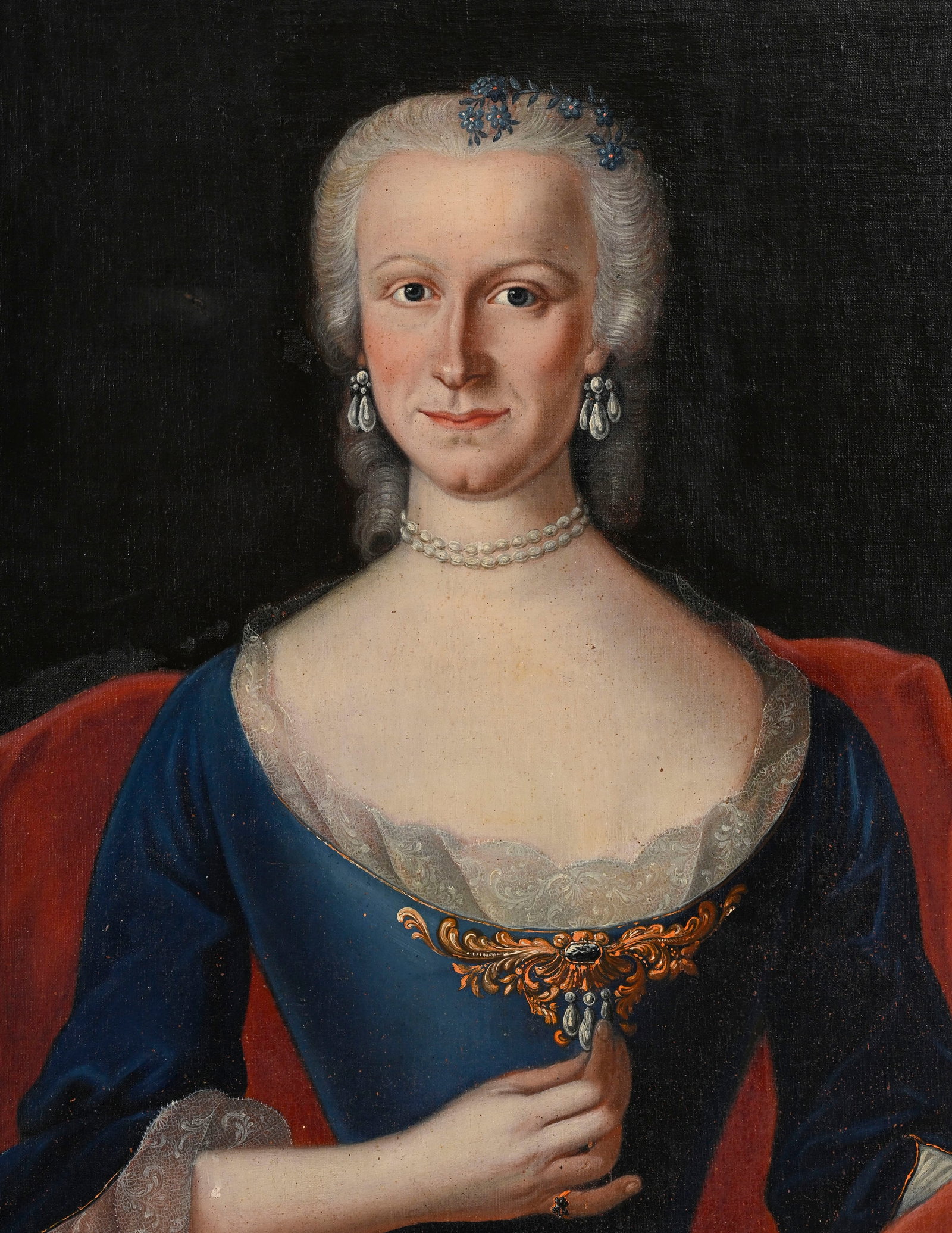 Ecole suisse du XVIIIe, Portrait d'une élégante, huile sur toile, 96,5x73,5 cm Annotation - 3