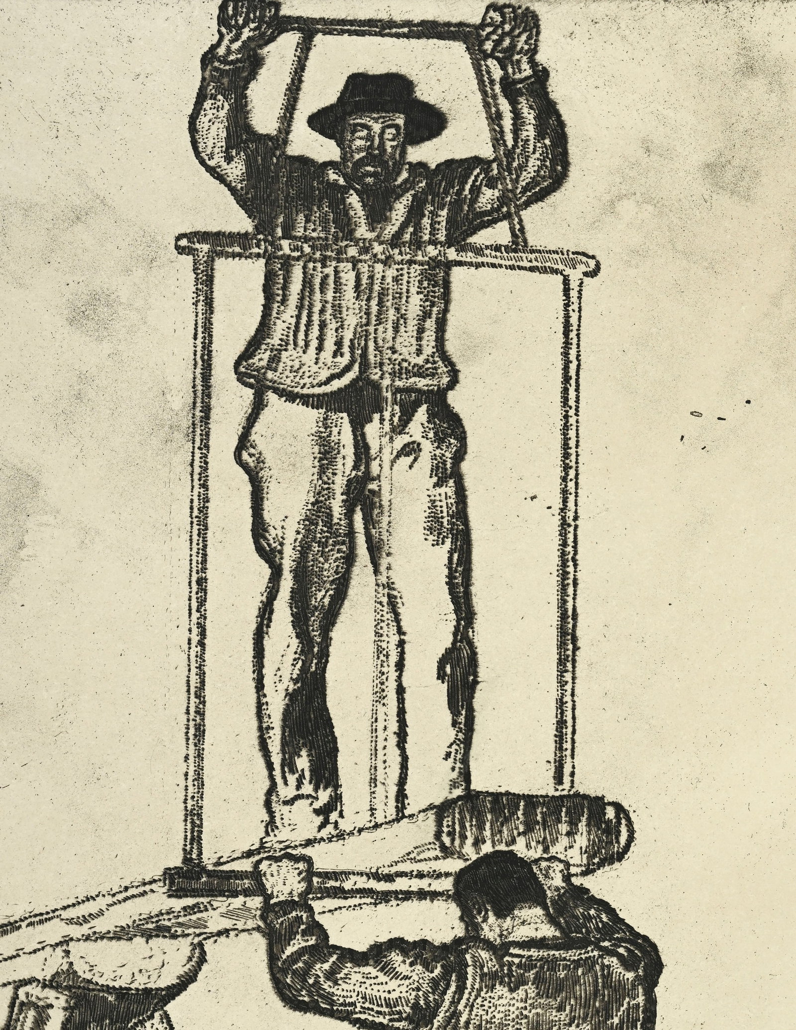 Edouard Vallet (1876-1929), "Les scieurs de long", 1915, eau-forte sur papier, signée au crayon - 3