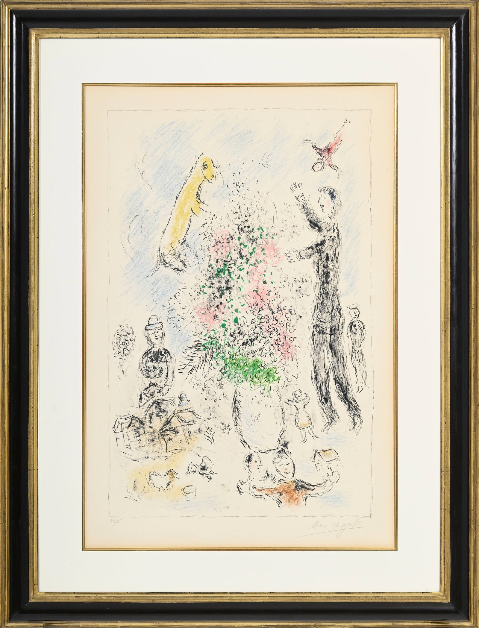 Marc Chagall (1887-1985), "Les Lilas", 1980, lithographie en couleurs sur Velin d'Arches, signé - 2
