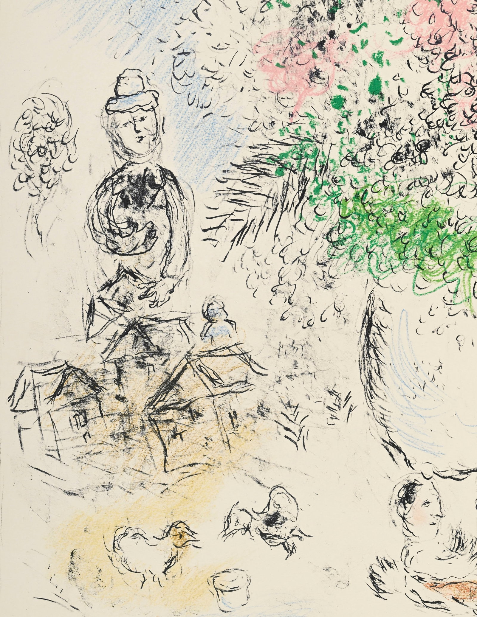 Marc Chagall (1887-1985), "Les Lilas", 1980, lithographie en couleurs sur Velin d'Arches, signé - 3