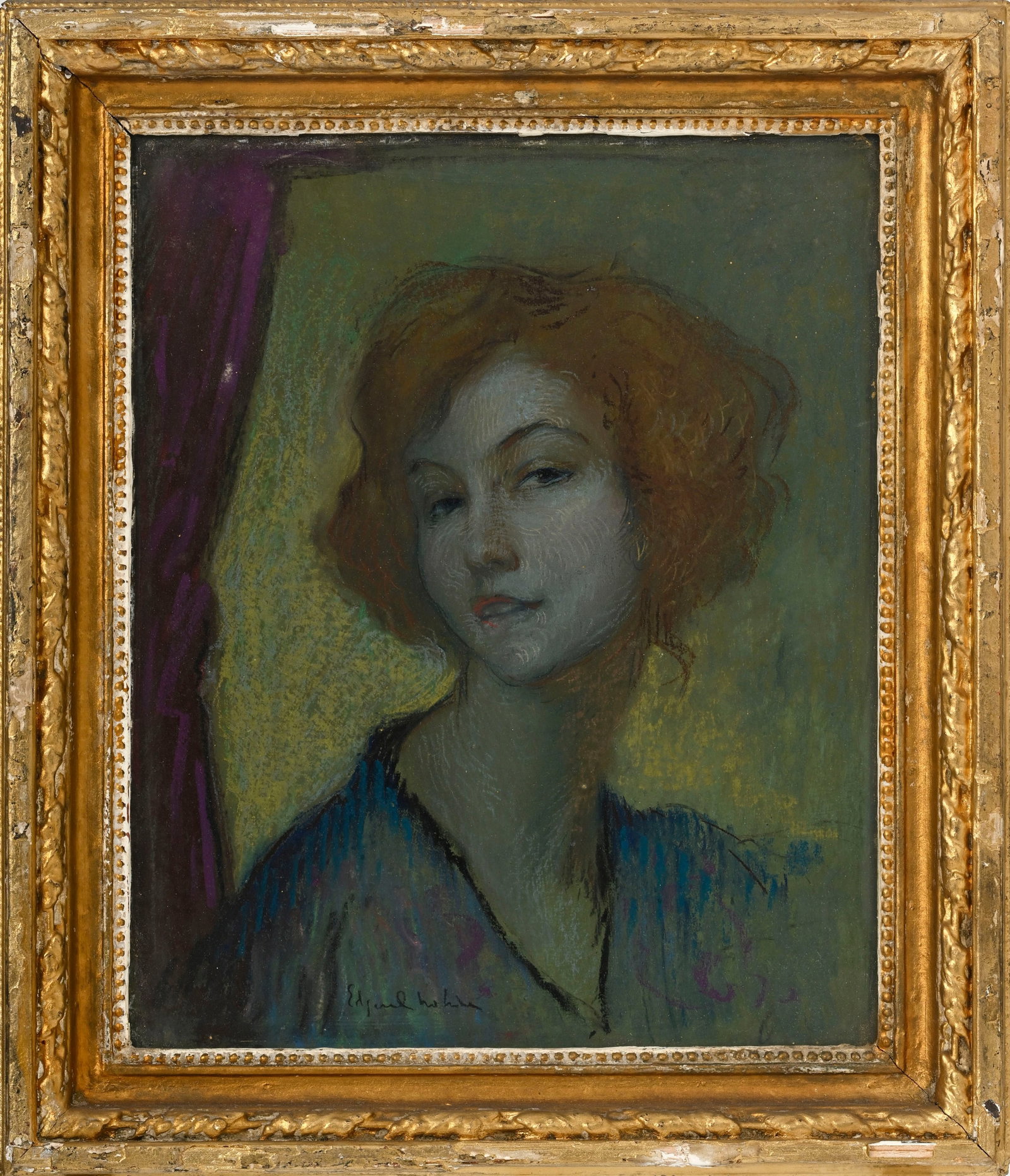 Edgar Chahine (1874-1947), Portrait de femme, pastel sur papier, signé, 44,5x36,5 cm (à vu - 2