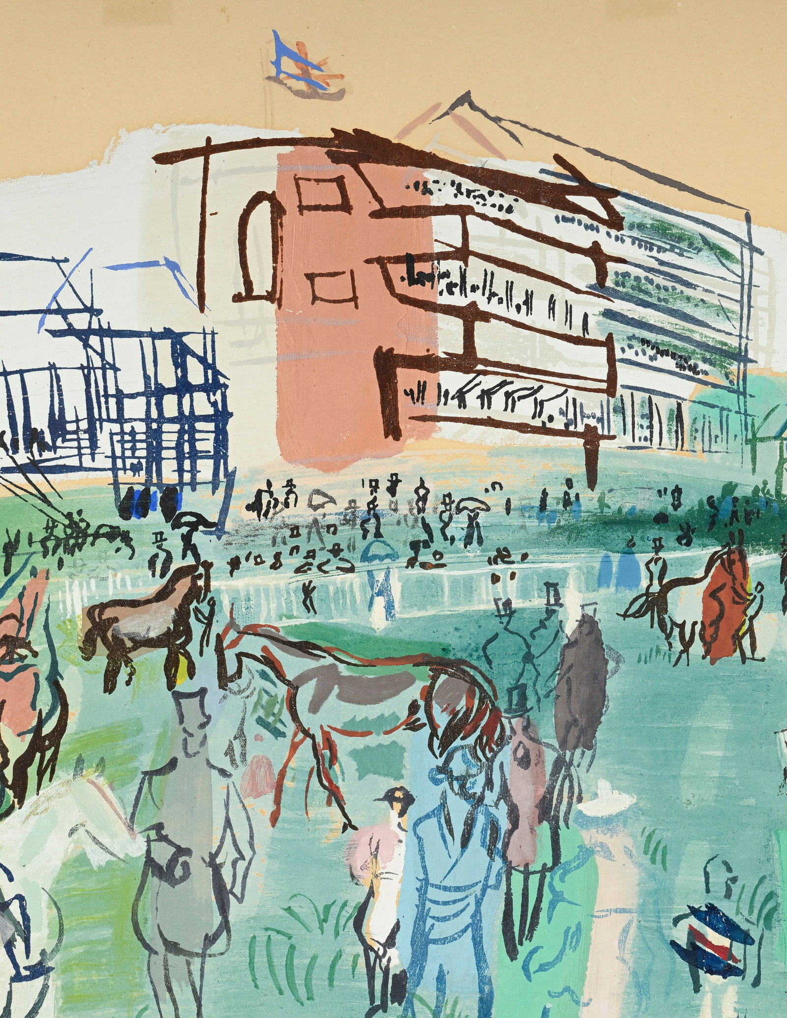 Raoul Dufy (1877-1953), d'après, "Longchamp", lithographie réhaussée, signée, 43 - 3