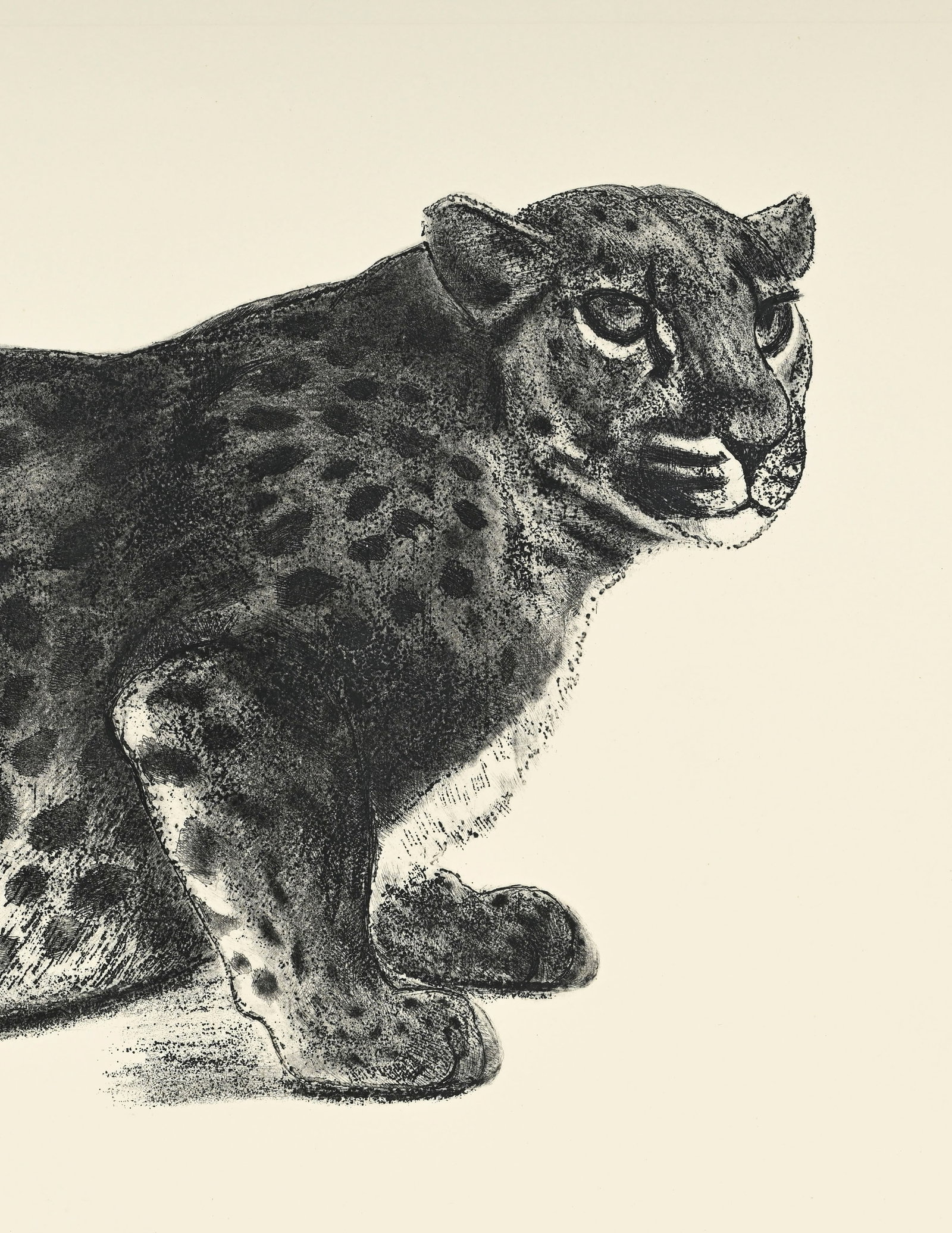 Georges Lucien Guyot (1885-1972), "Jaguar aux aguets", eau-forte, signée dans la plaque, 50,5x6 - 3