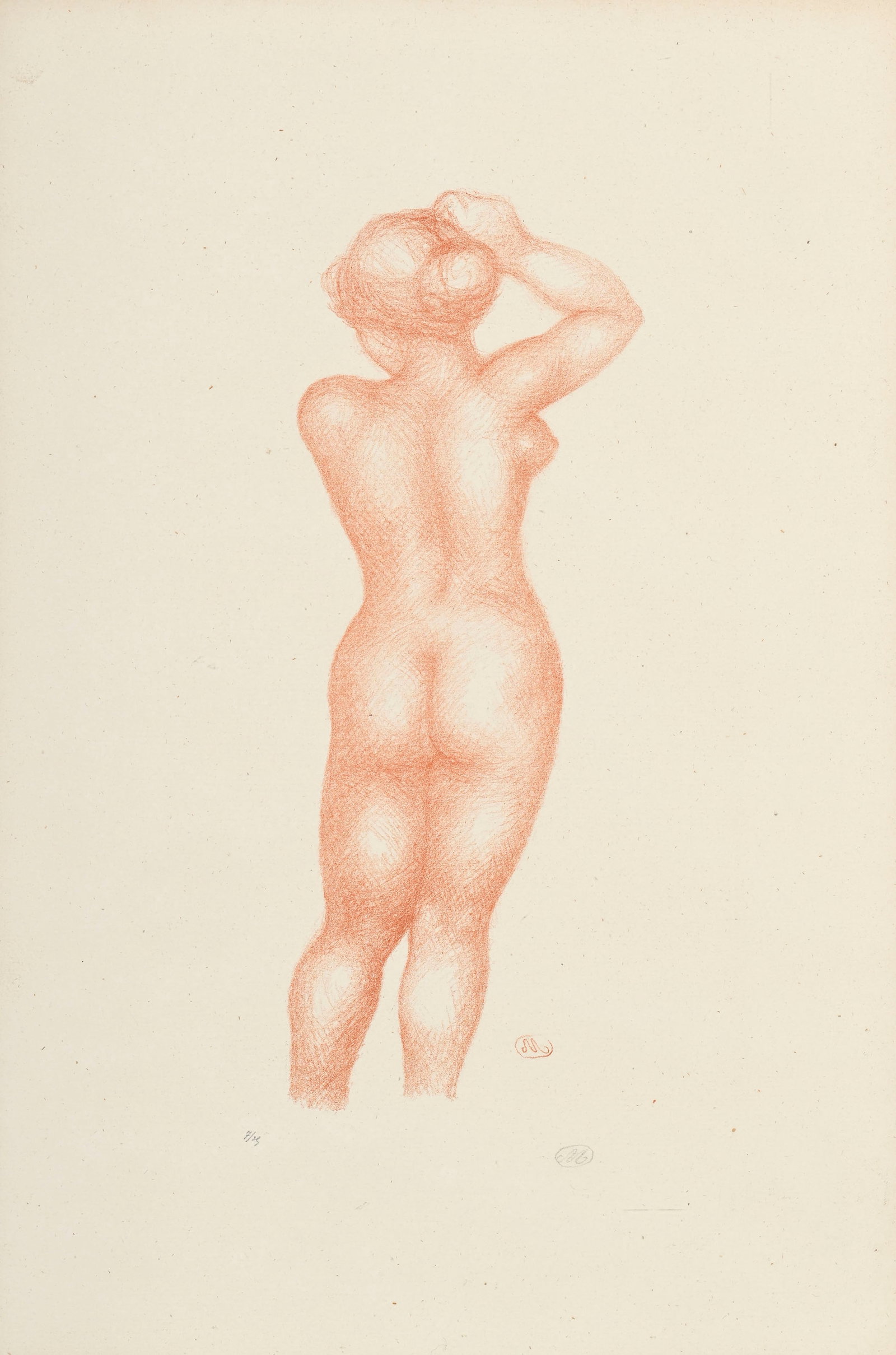 Aristide Maillol (1861-1944), d'après, "Femme nue de dos, bras droit relevé au dessus de l (1 of 5)