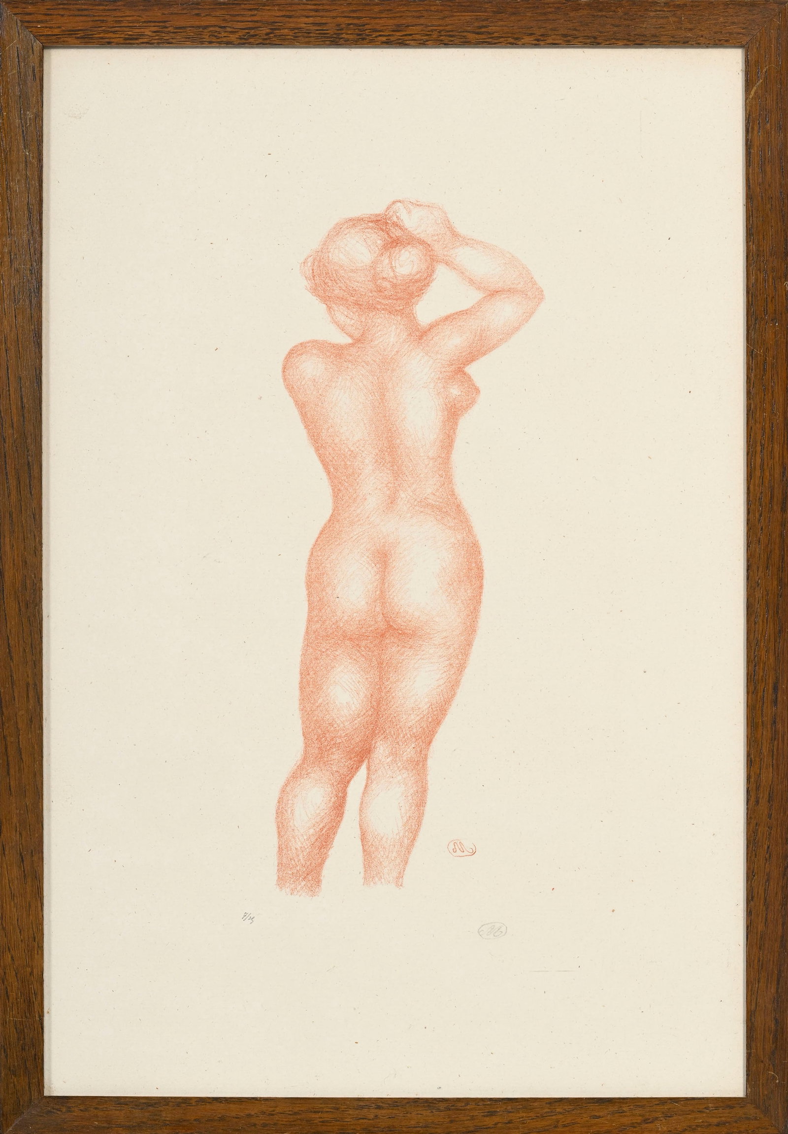 Aristide Maillol (1861-1944), d'après, "Femme nue de dos, bras droit relevé au dessus de l - 2