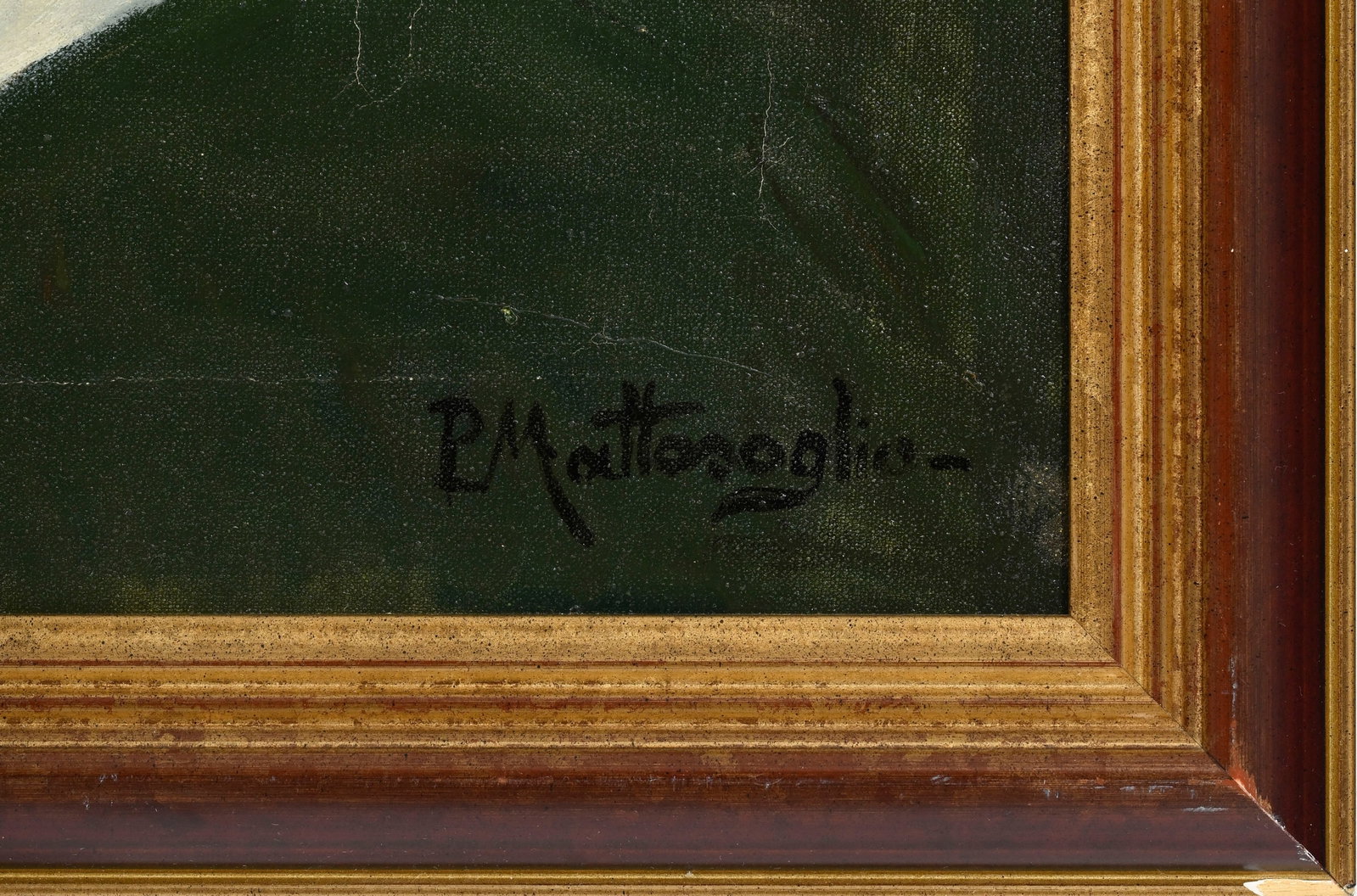 P. Mattasoglio (XX), Portrait d'une jeune fille en costume traditionnel, huile sur toile, signé - 4