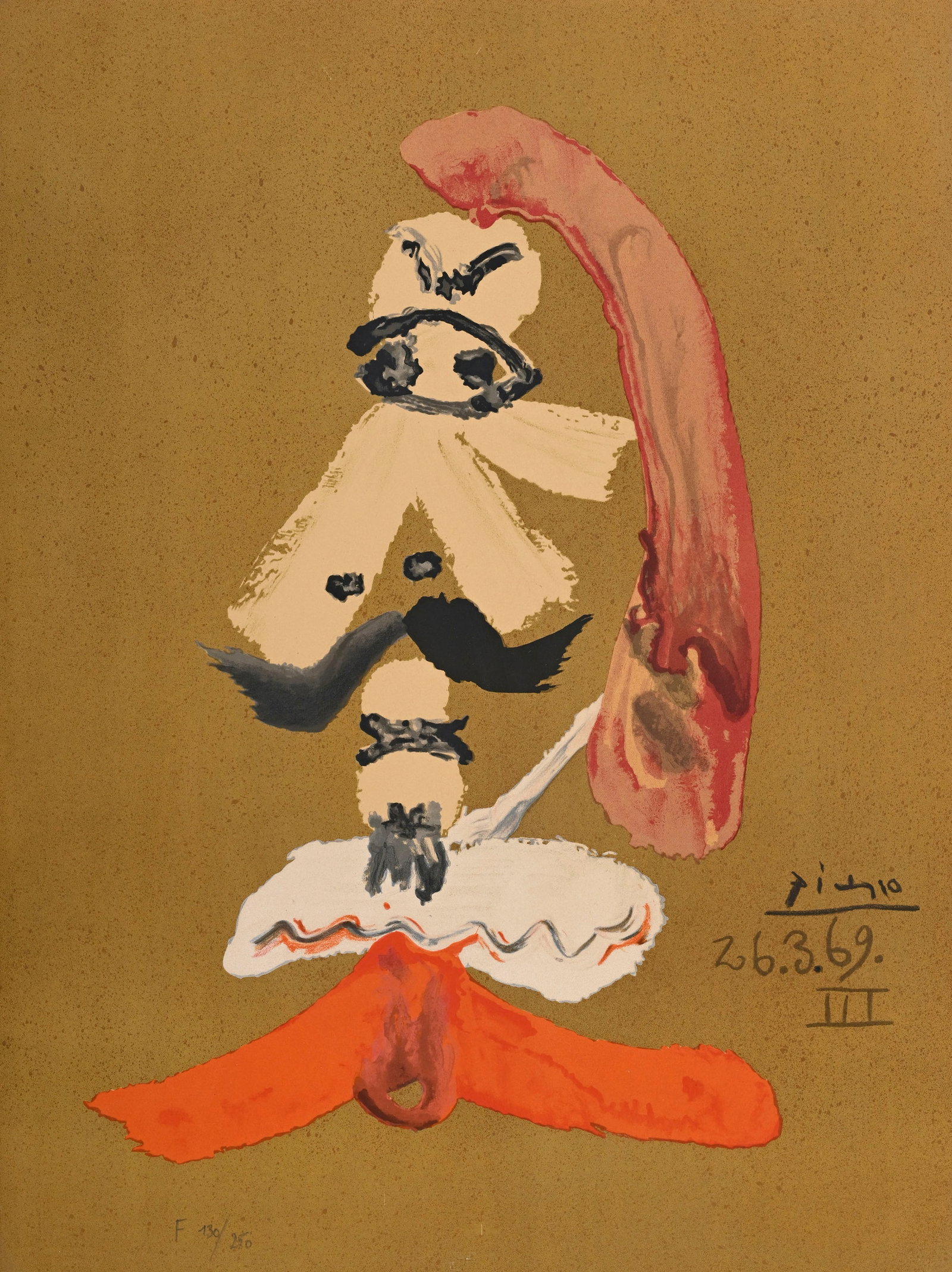 Pablo Picasso (1881-1973), d'après, "Les portraits imaginaires - Le général", 1969, l: Pablo Picasso (1881-1973), d'après, "Les portraits imaginaires - Le général", 1969, lithographie en couleurs, signée et datée dans la plaque, numérotée F. 130/250,