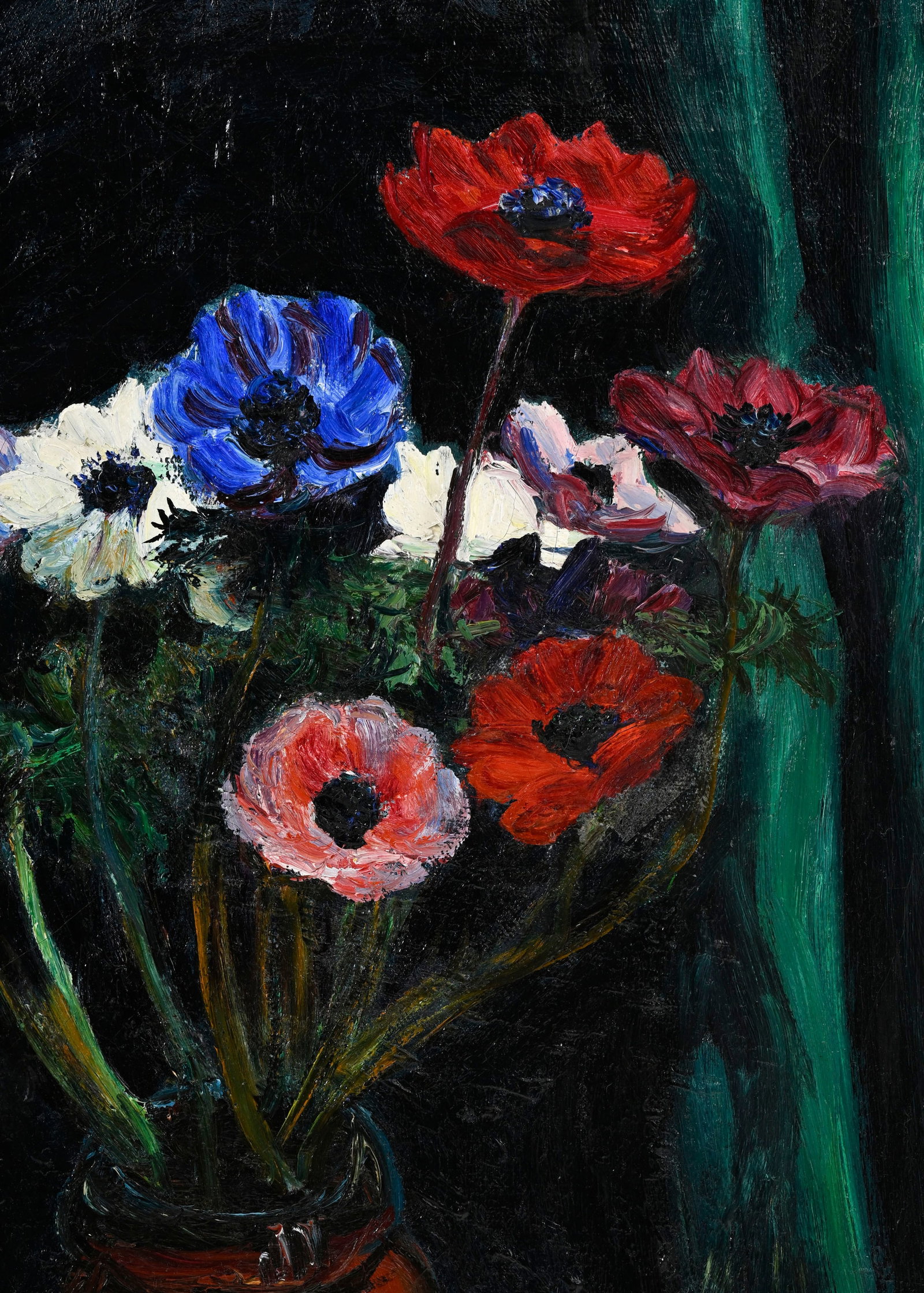 René Seyssaud (1867-1952), Bouquet d'anémones, huile sur toile, signée, 82x54,5 cm P - 2