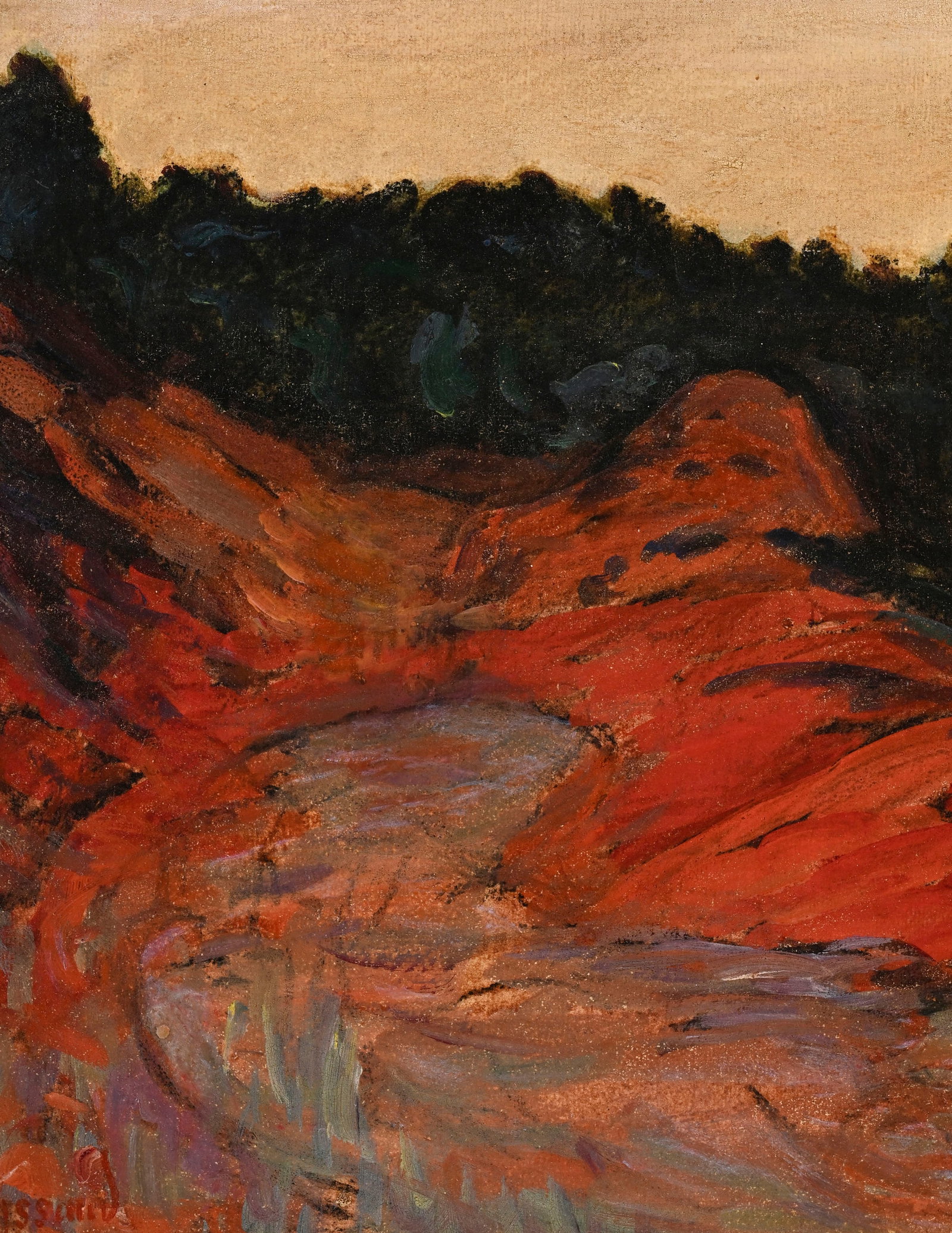 René Seyssaud (1867-1952), "Dans les ocres", 1906, tempera sur carton, signée, 39x61,5 cm  - 3