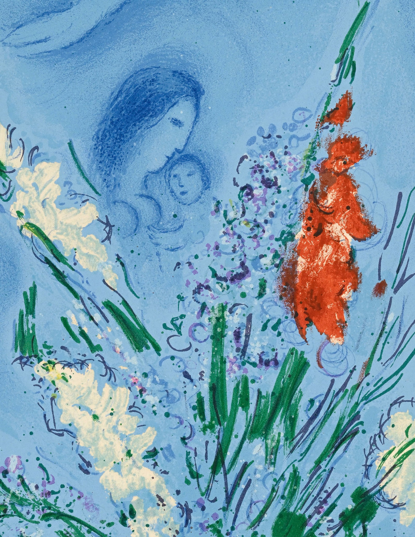 Marc Chagall (1887-1985), "Les glaïeuls", 1965, lithographie en couleurs, gravée par Ch. S - 3