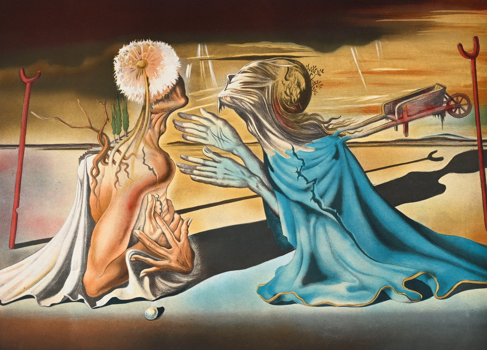 Salvador Dali (1904-1989), d'après, "Tristan et Iseut", lithographie en couleurs, signée e: Salvador Dali (1904-1989), d'après, "Tristan et Iseut", lithographie en couleurs, signée et numérotée 203/300, 43x59cm