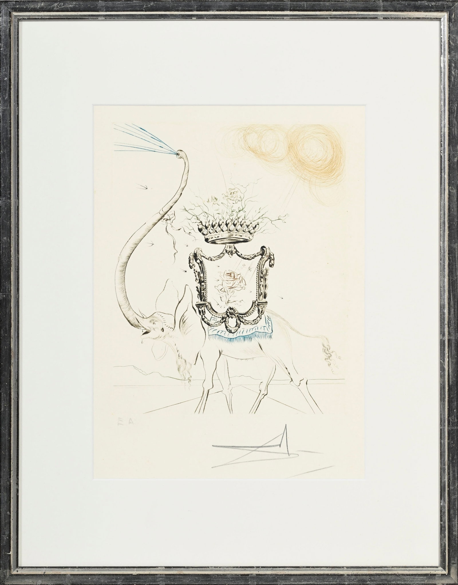 Salvador Dali (1904-1989), d'après, "Elephant Royale", eau forte en couleurs, signée et nu - 2
