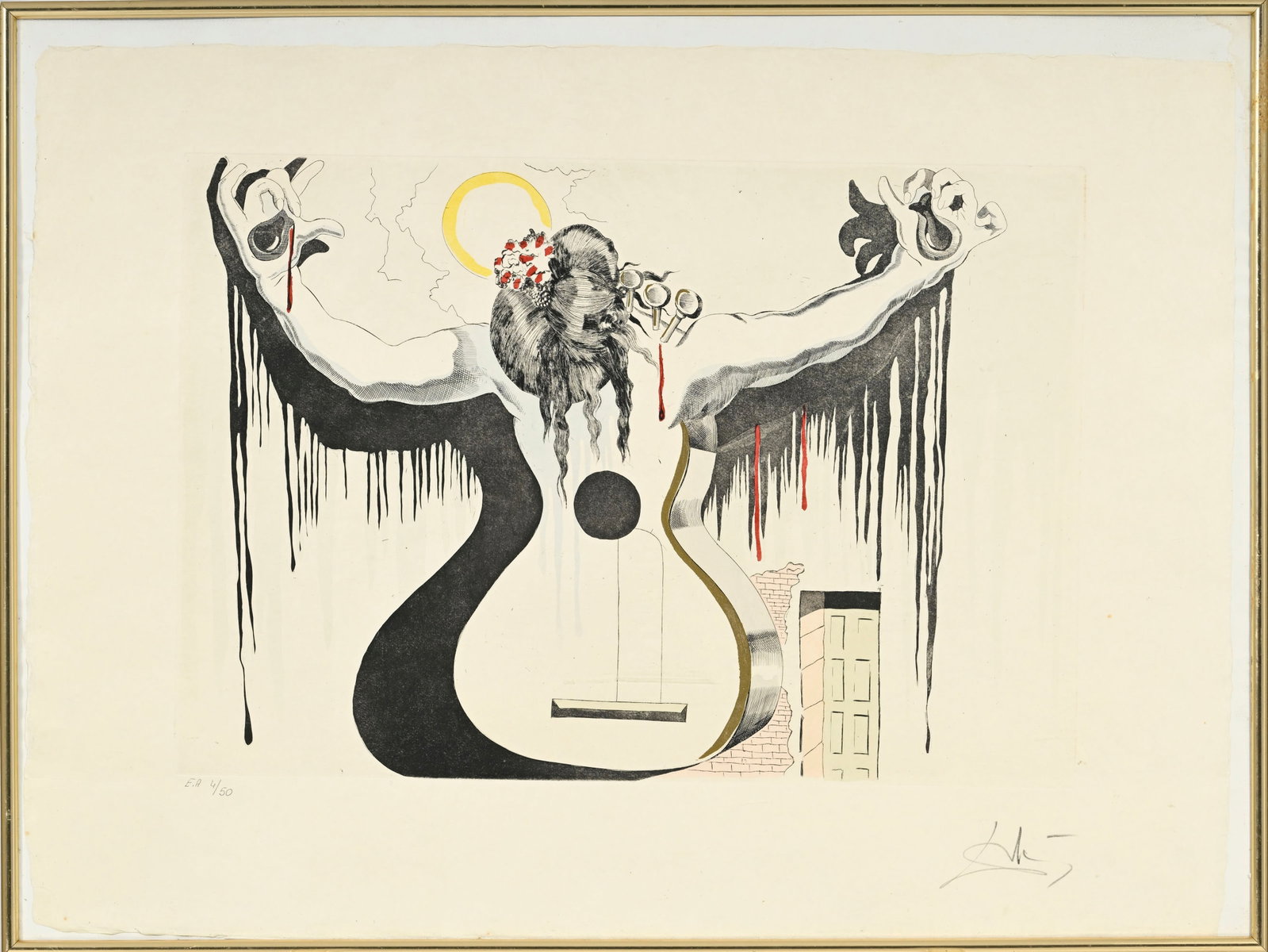 Salvador Dali (1904-1989), d'après, "Femme-guitare", lithographie sur papier Japon, signée - 2