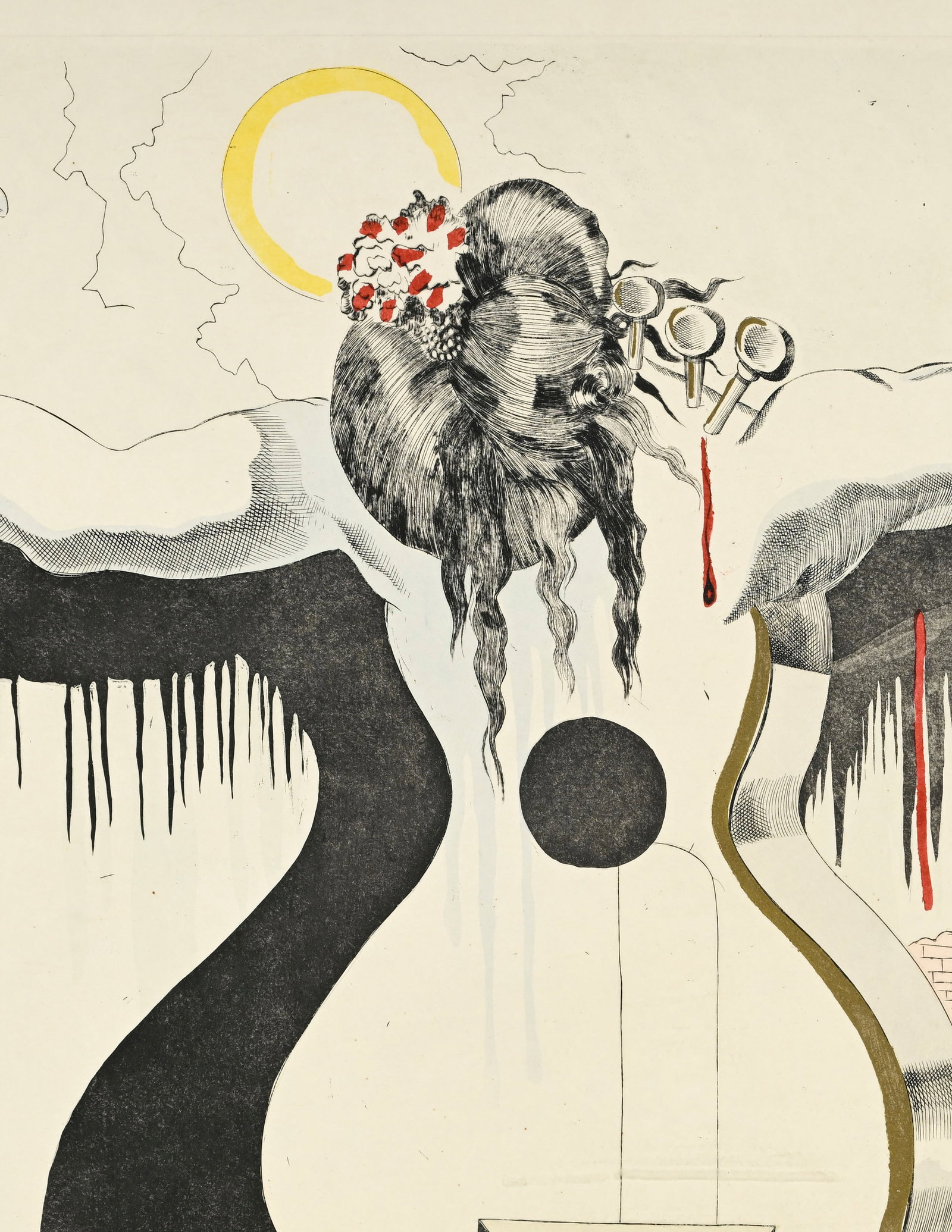 Salvador Dali (1904-1989), d'après, "Femme-guitare", lithographie sur papier Japon, signée - 3