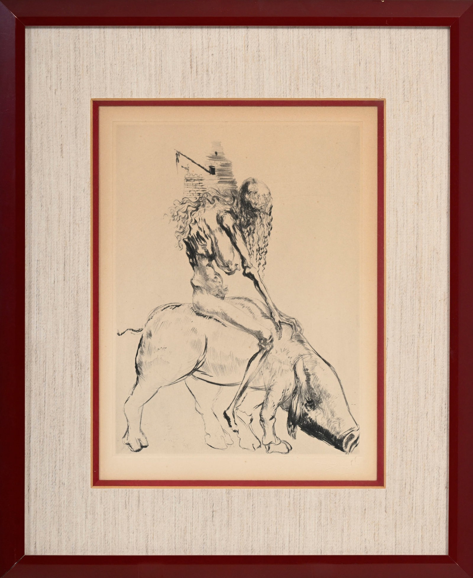 Salvador Dali (1904-1989), d'après, "Femme au cochon" ou "Baubo", eau-forte sur, cachet sec rep - 2