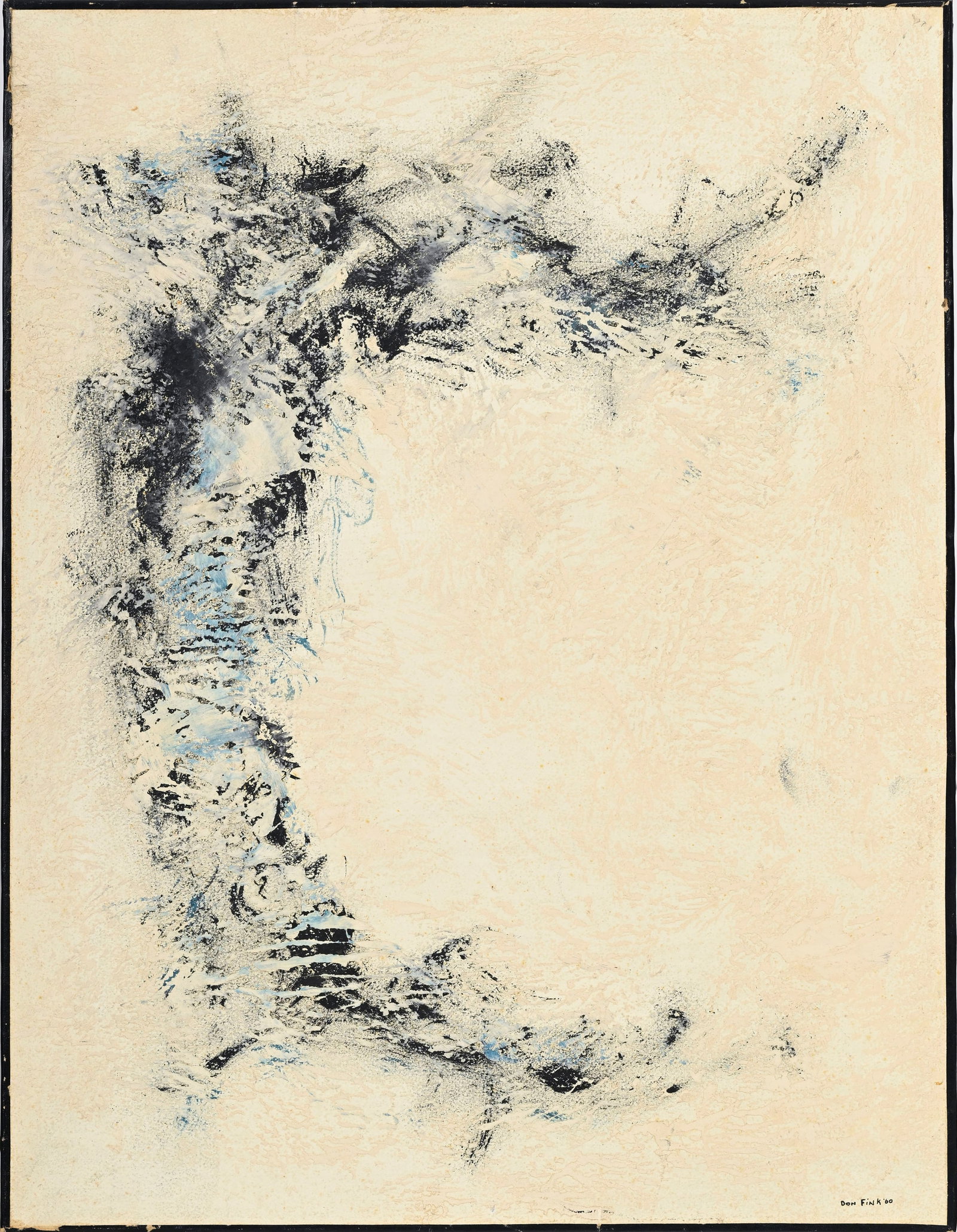Don Fink (1923-2010), Composition abstraite, 1960, huile sur papier marouflée sur toile, sign&# - 2