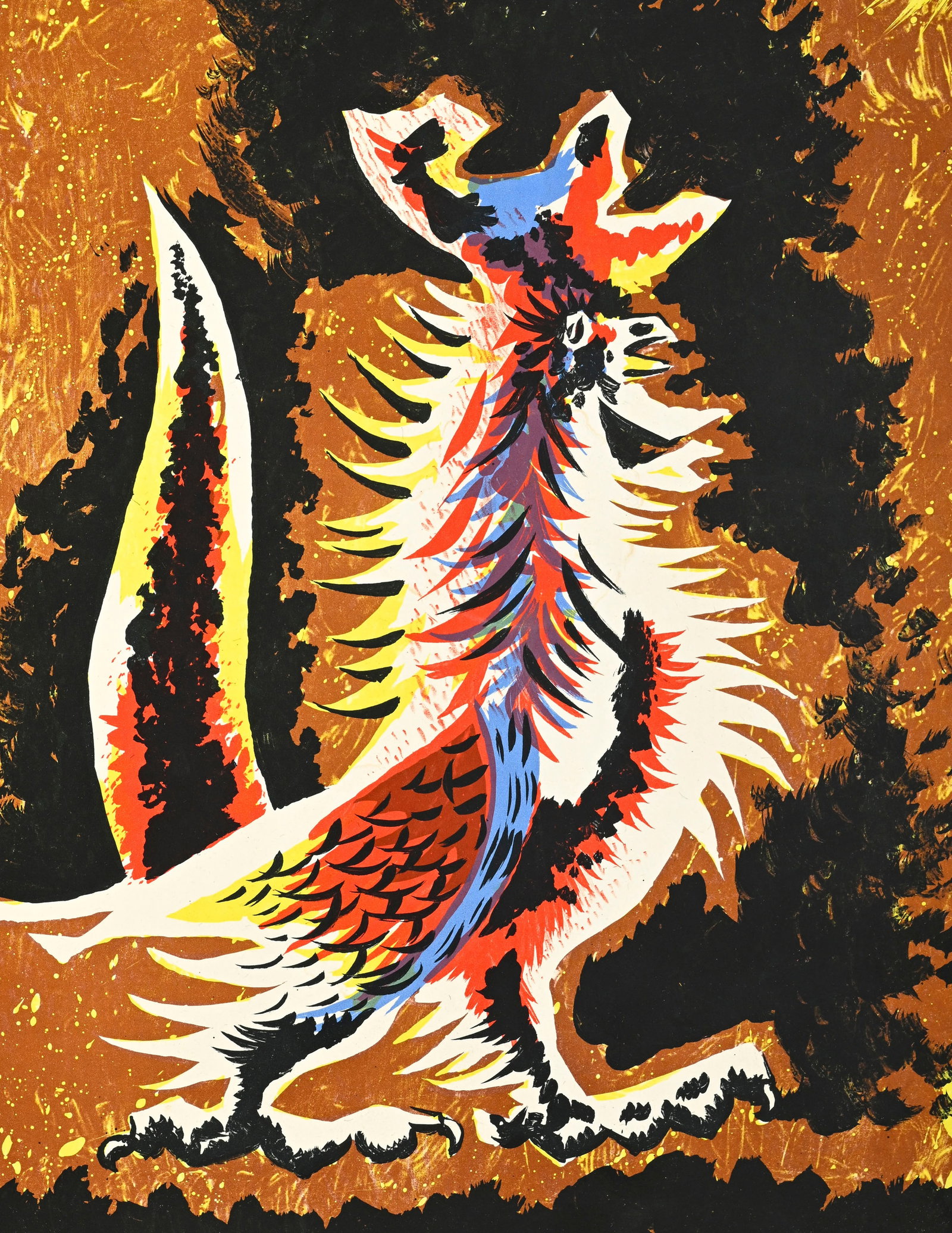 Jean Lurçat (1892-1966), "Le coq", lithographie couleurs, signée et numérotée 17 - 2