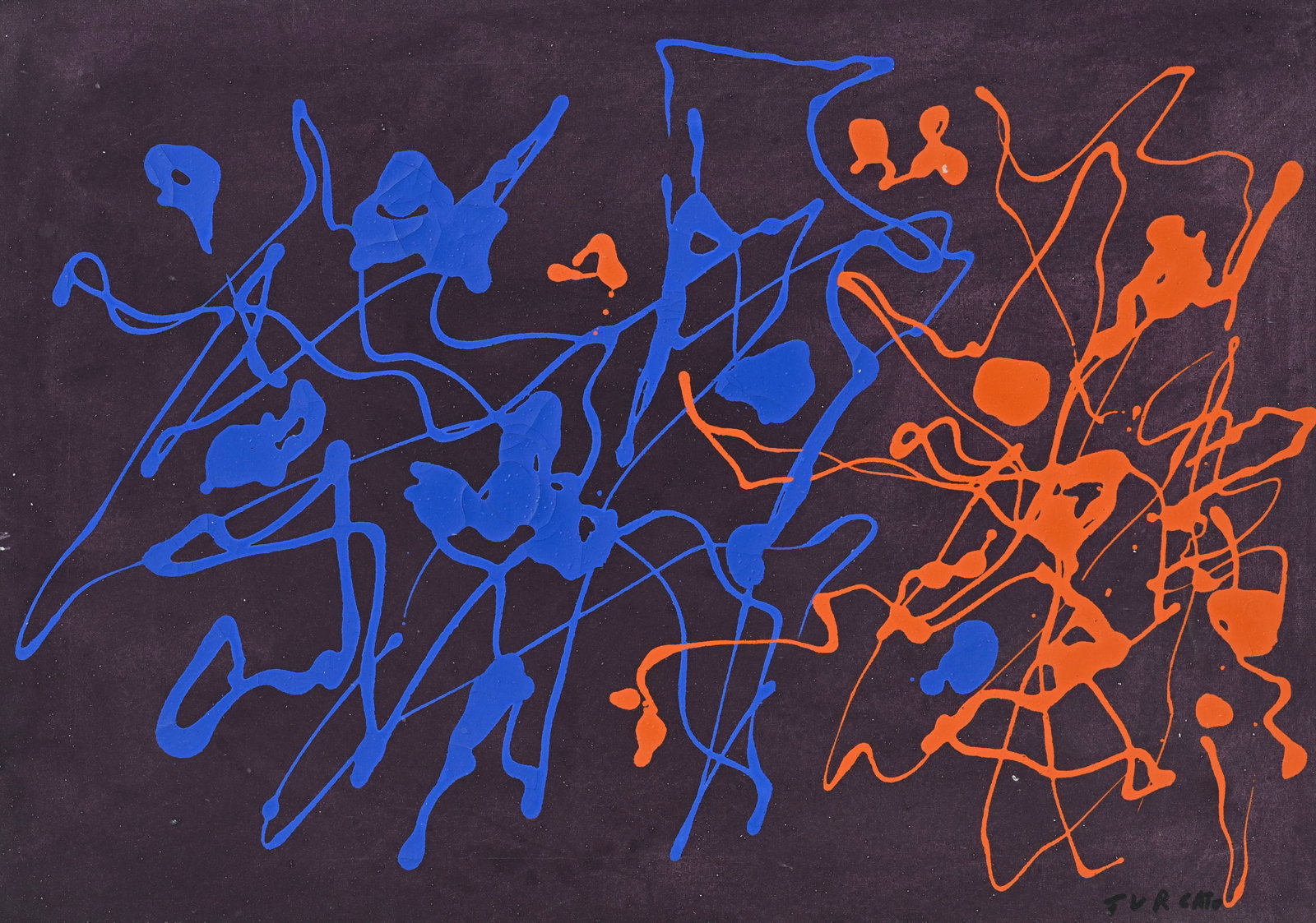 Giulio Turcato (1912-1995), "Composizione", 1973-74, vinyle et technique mixte sur toile, signé (1 of 5)