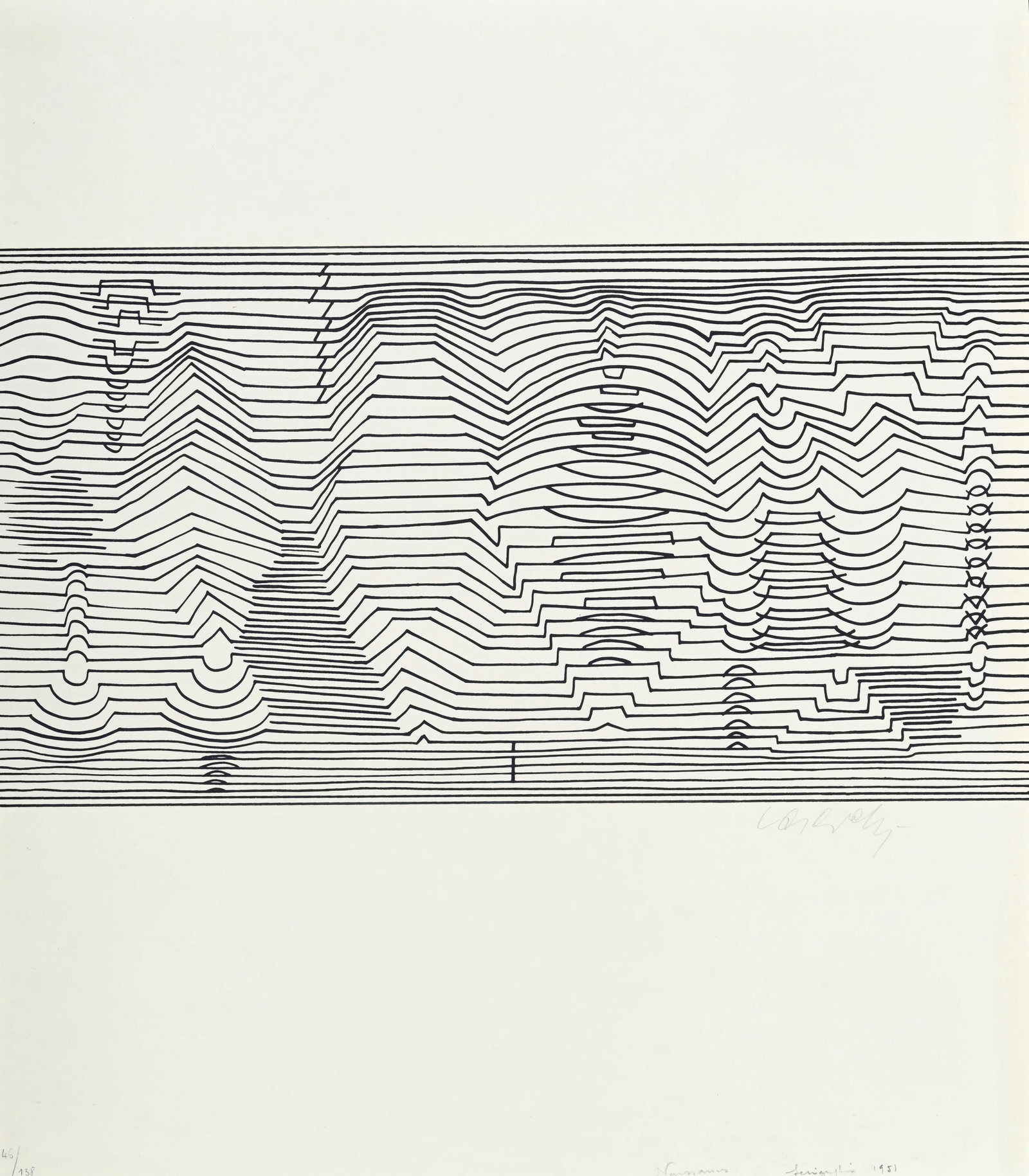 Victor Vasarely (1906-1997), "Naissance III", issu de la série "Le discours de la méthode" (1 of 7)