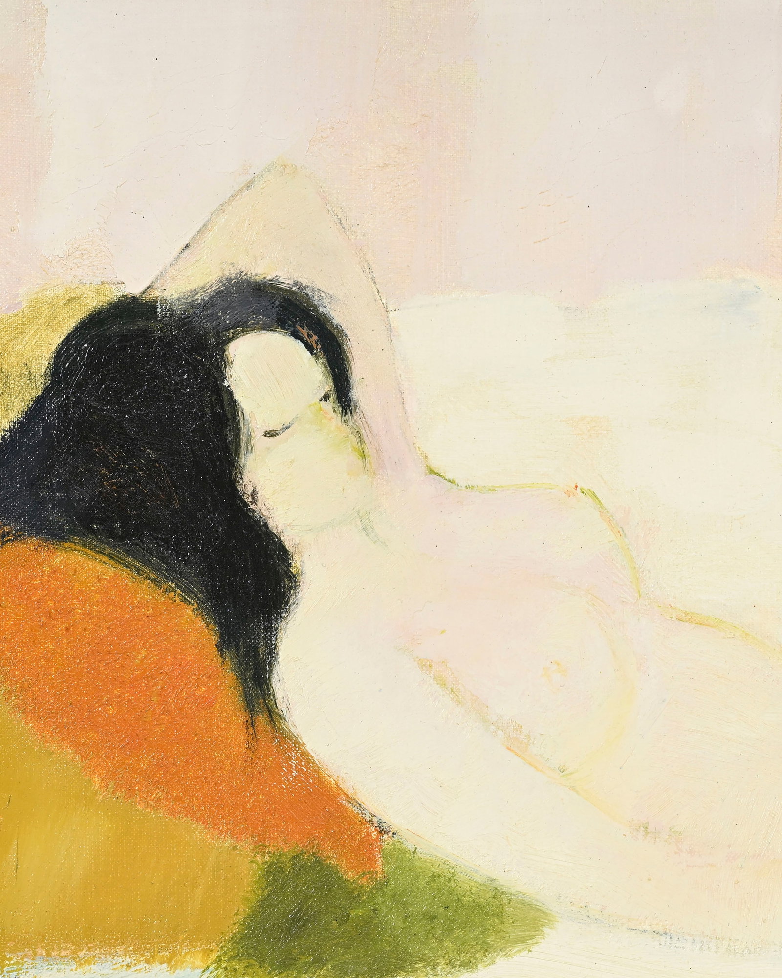 Guy Bardone (1927-2015), "Le repos de Joelle", 1978-1980, huile sur toile, signée, contresign&# - 3