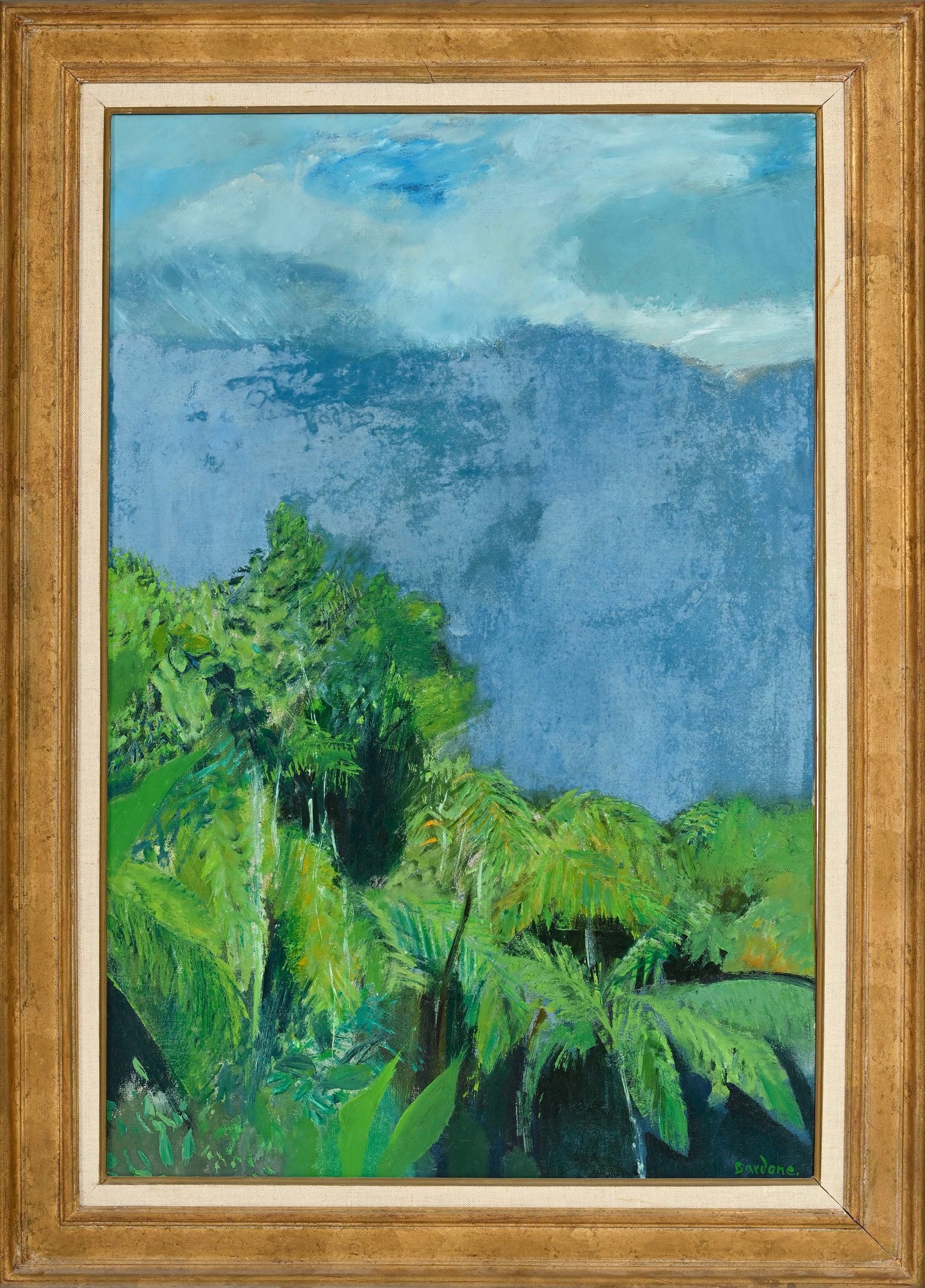 Guy Bardone (1927-2015), Forêt tropicale, huile sur toile, signée, 81x54 cm - 2