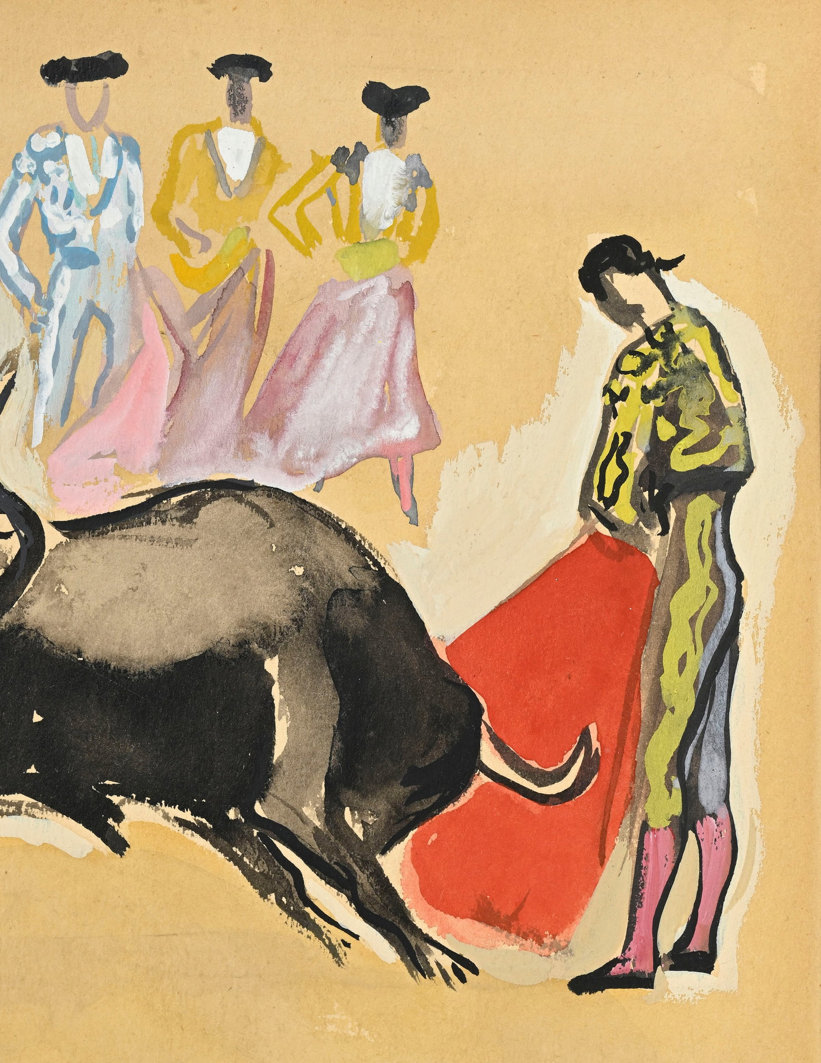 Yves Brayer (1907-1990), Les toréadors, aquarelle, encre de Chine et gouache sur papier, sign&# - 3