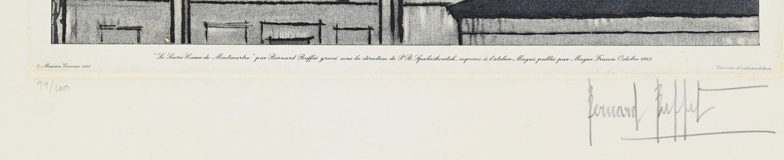 Bernard Buffet (1928-1999), d'après, "Le Sacré-Cœur", 1985, gravure, signée et n - 4