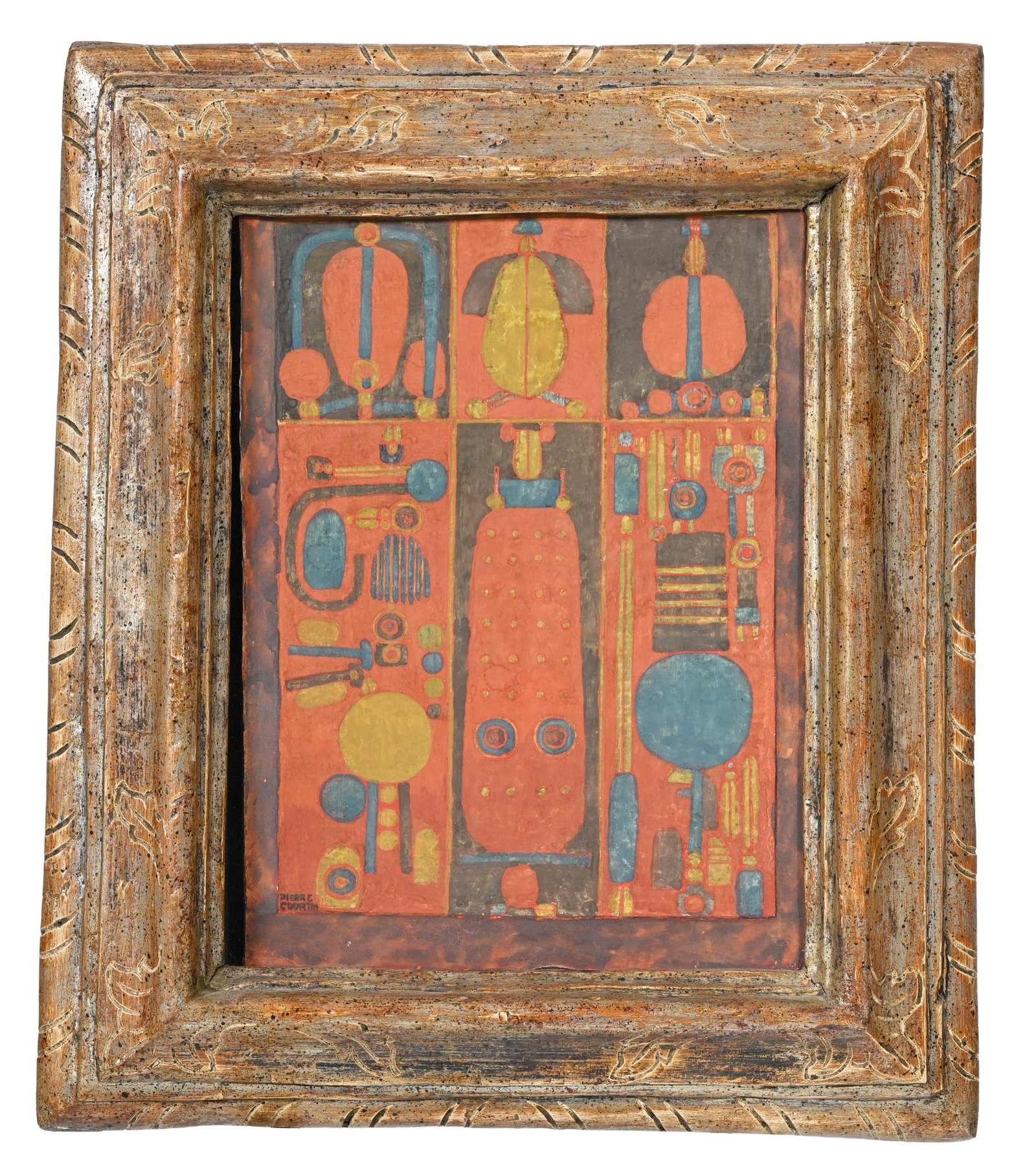 Pierre Courtin (1921-2012), "Charité bien ordonnée", 1966, détrempe sur papier mont&# - 2
