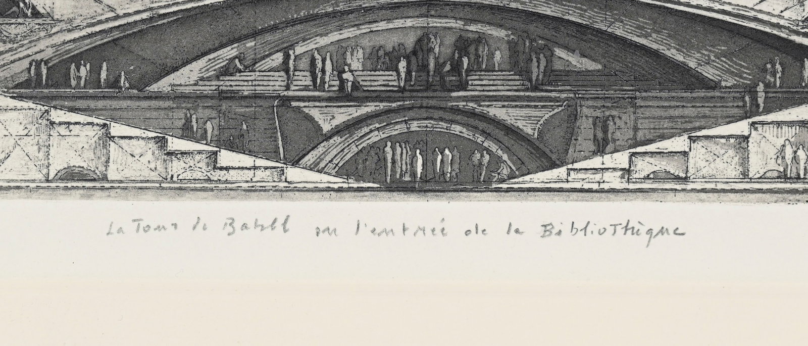 Erik Desmazières (1948), d'après, "La Tour de Babel ou l'entrée de la bibliothèq - 5