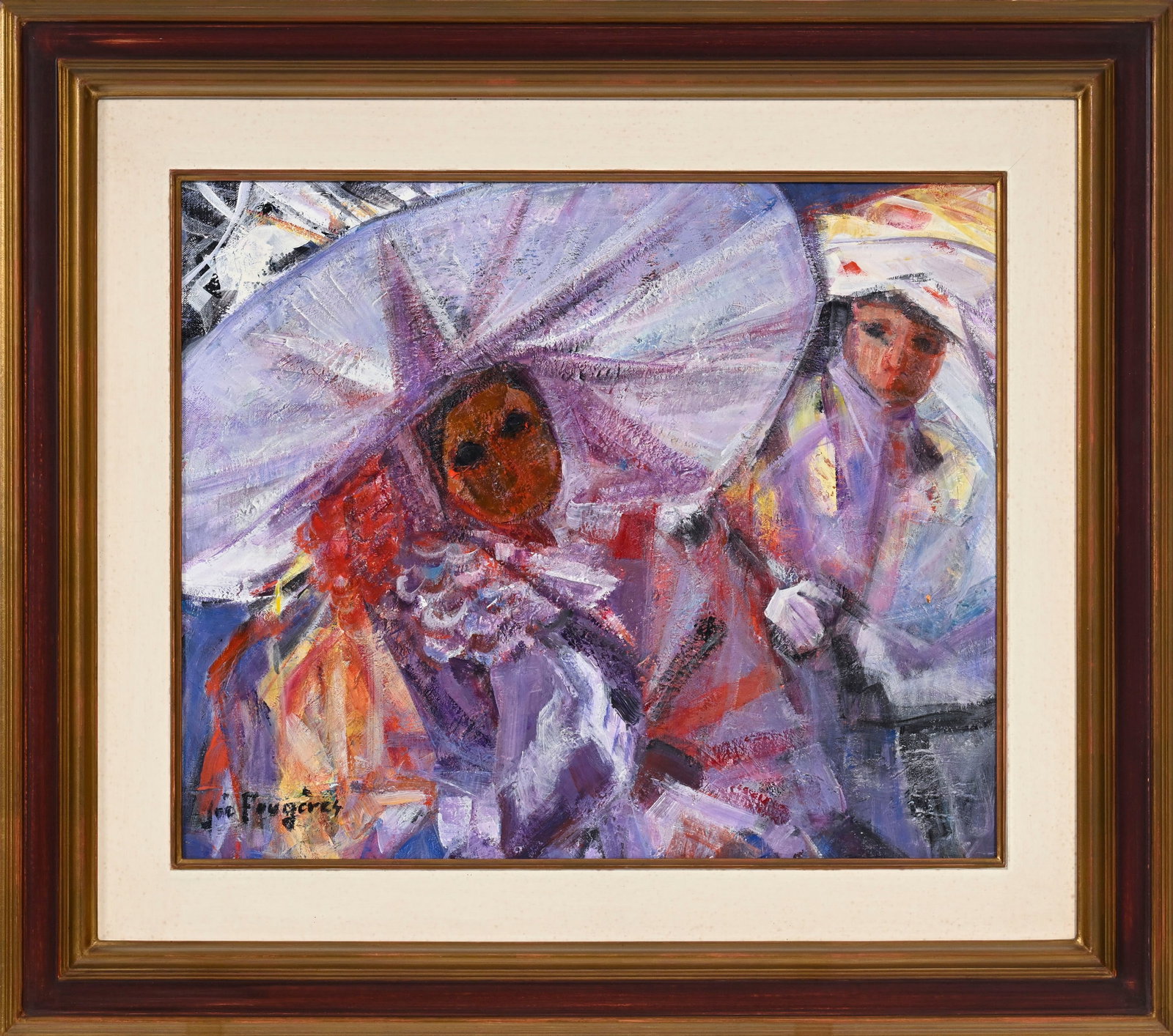 Joe Fougères (1932), "Visages vénitiens", 1988, huile sur toile, signée, contresign&# - 2