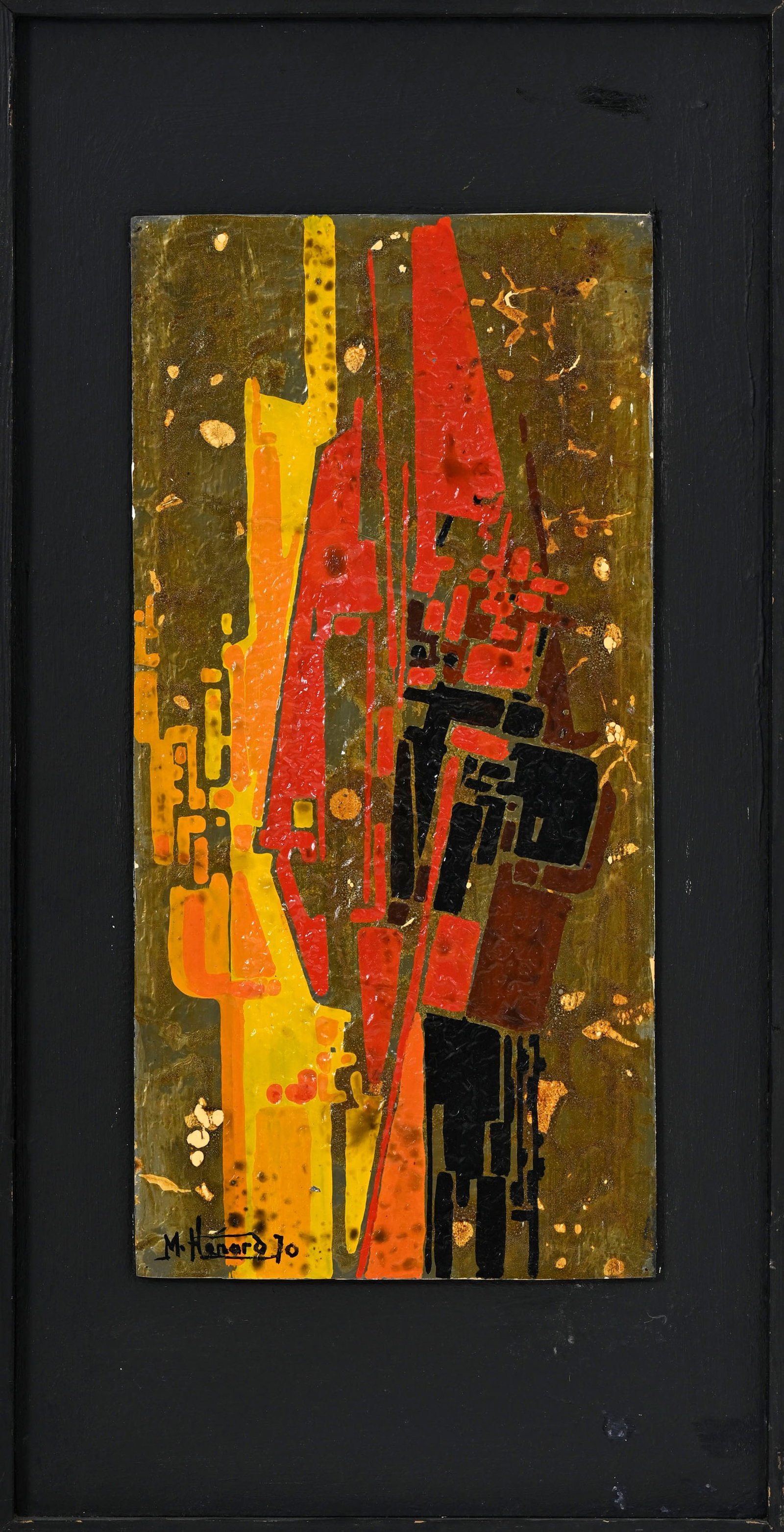 Marc Henard (1919-1992), "Técoaque", 1970, technique mixte sur papier monté sur panneau, s - 2