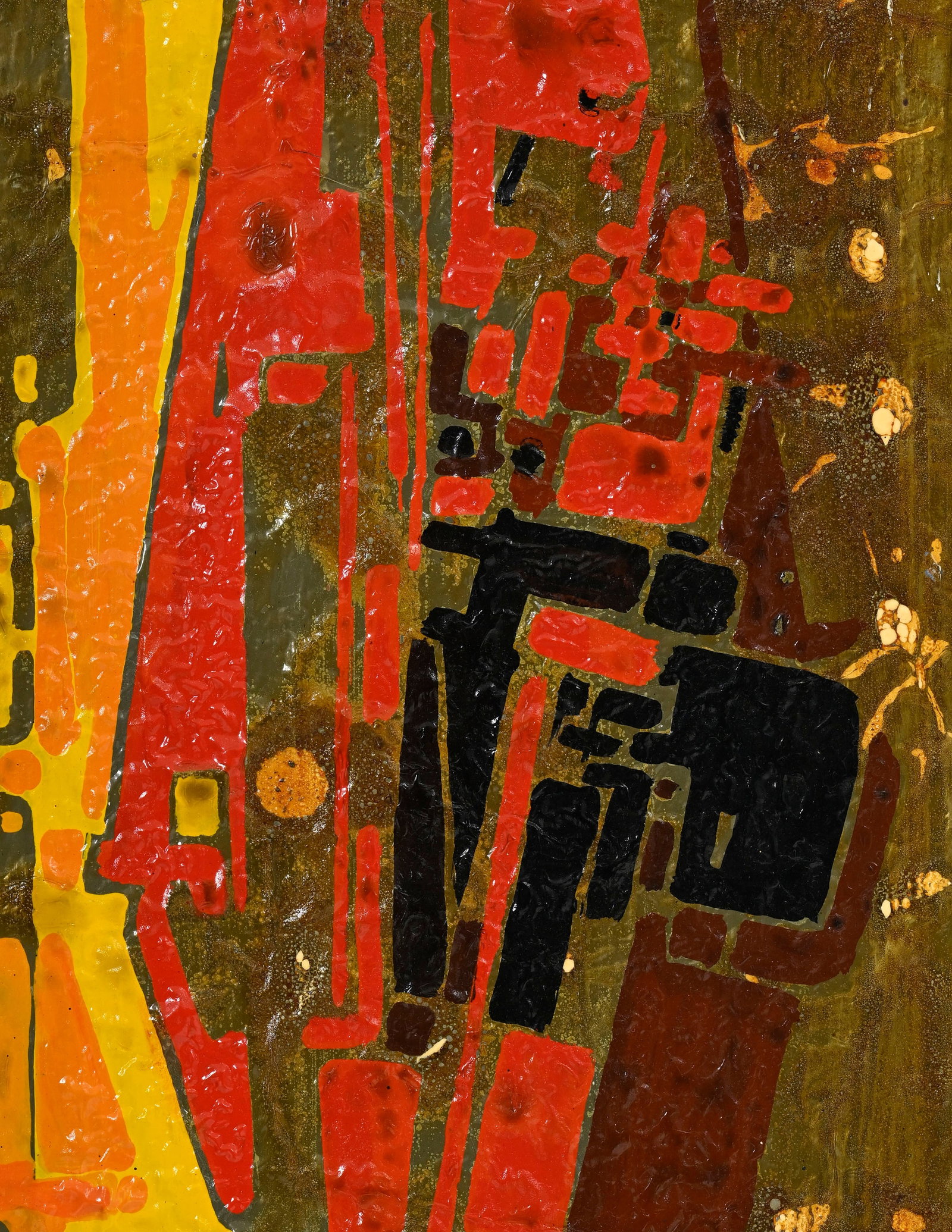 Marc Henard (1919-1992), "Técoaque", 1970, technique mixte sur papier monté sur panneau, s - 3